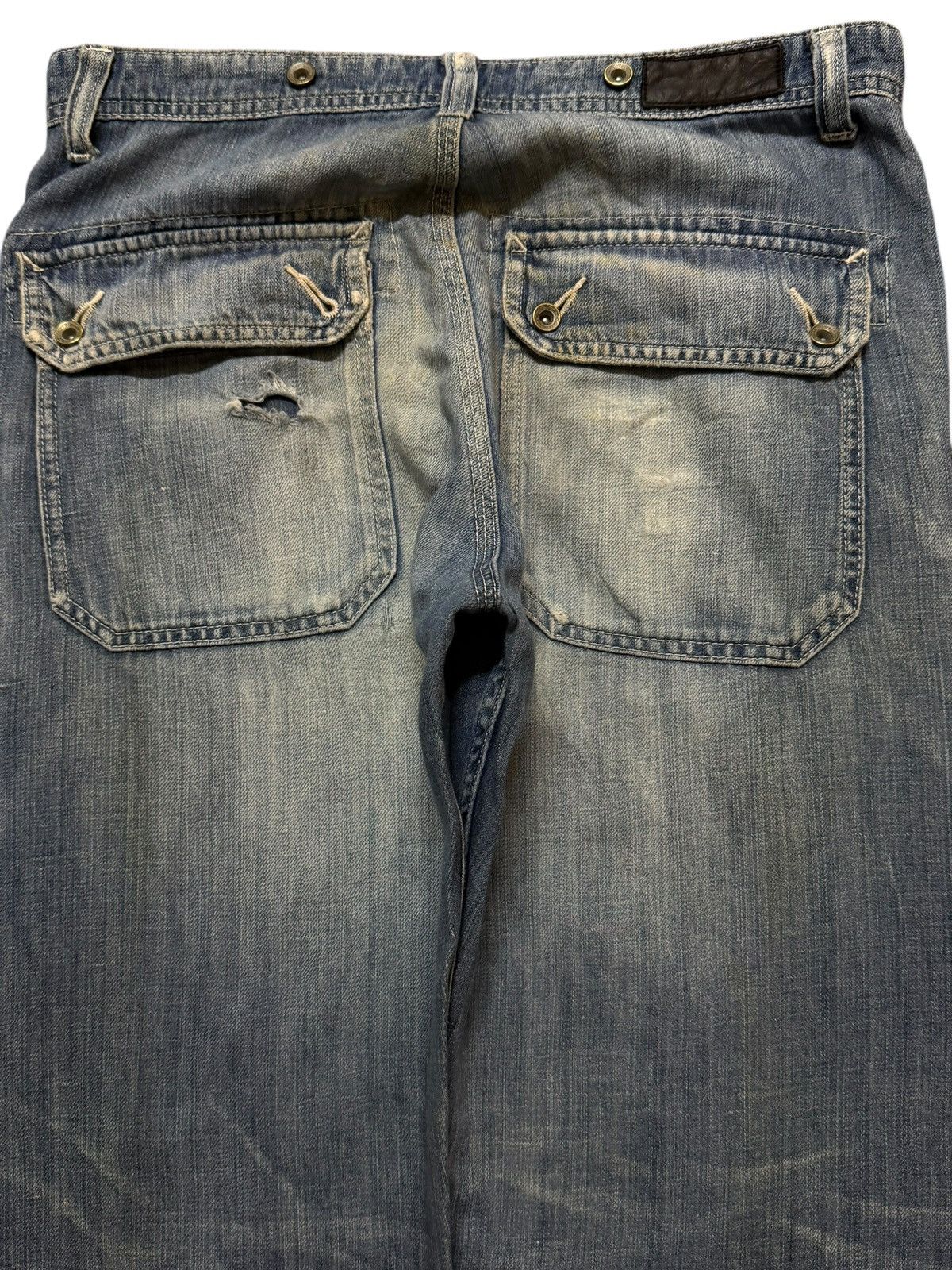JNCO Y2K Japanese Brand Blue Faded Wash Distressed Straight Leg Size US 32 / EU 48 - 4 Thumbnail
