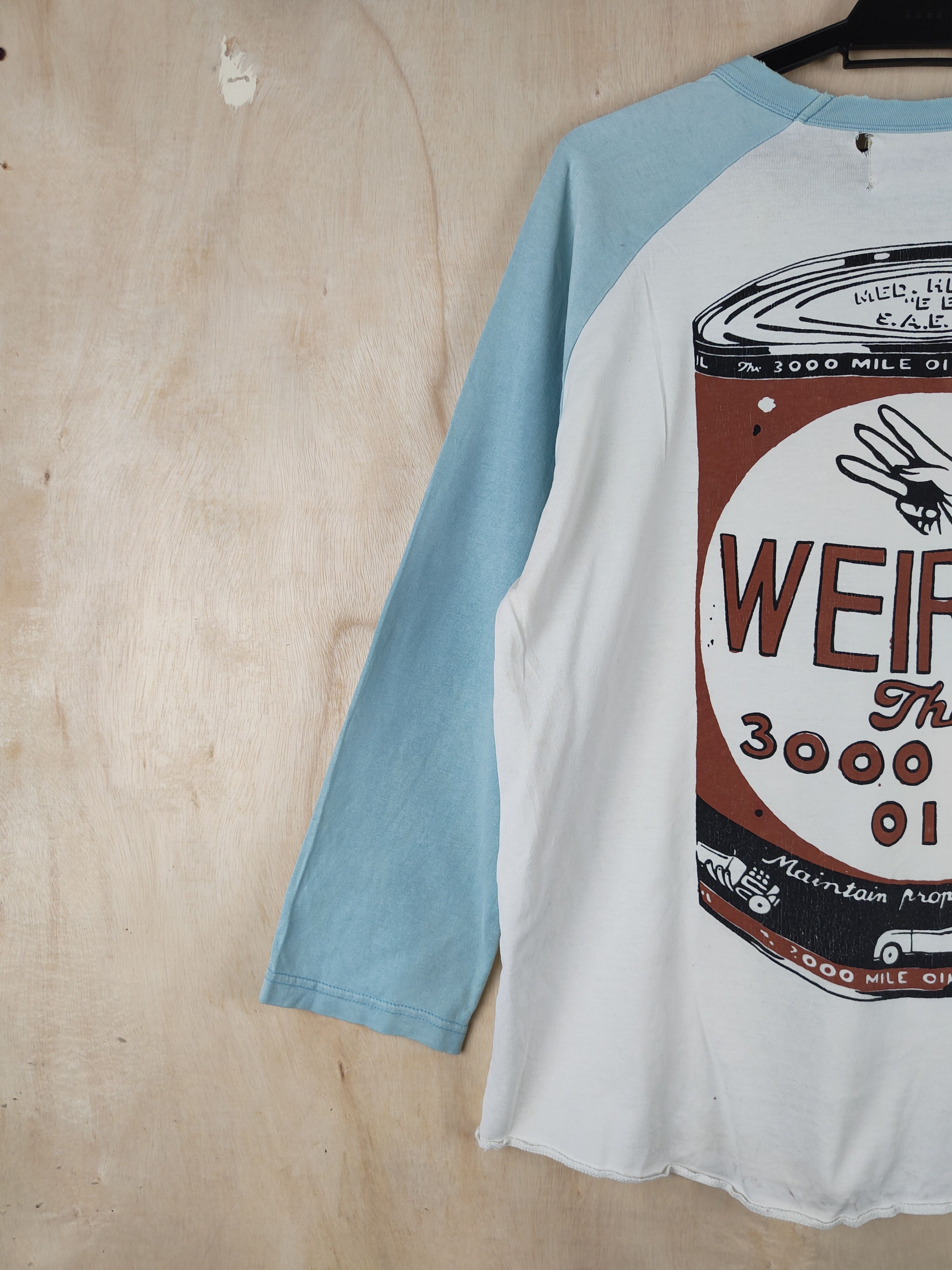 Japanese Brand Weirdo White Green vintage Faded Long Sleeve T-Shirts #S2482 Size US L / EU 52-54 / 3 - 4 Thumbnail