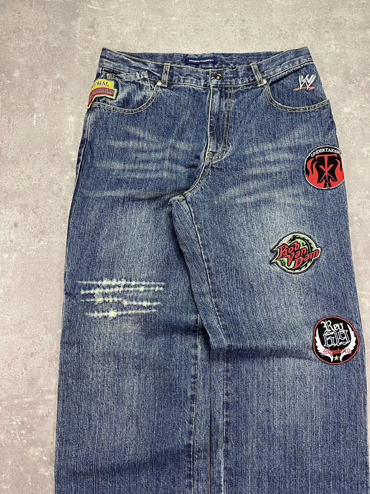 WWE DSWT WWE x OriginalMarines Printed Baggy Denim Jeans 164 30 Size US 30 / EU 46 - 3 Thumbnail