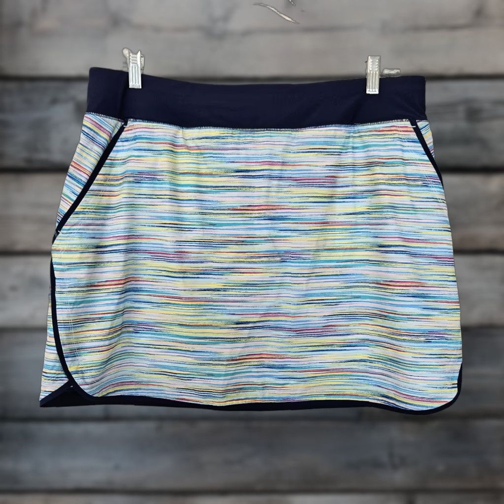 Lands' End Lands End Womens Swim Skirt Skort Sz 16 Blue Red Pull On Size 38" / US 16 / IT 52 - 1 Thumbnail