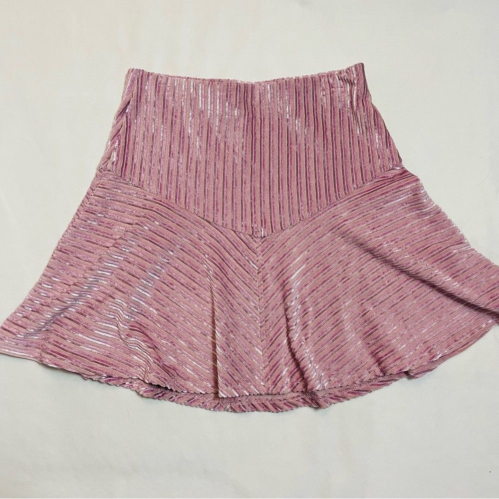 Free People New Free People Camden Velvet Ribbed Pink Mini Skirt Size M Size 30" / US 8 / IT 44 - 5 Thumbnail