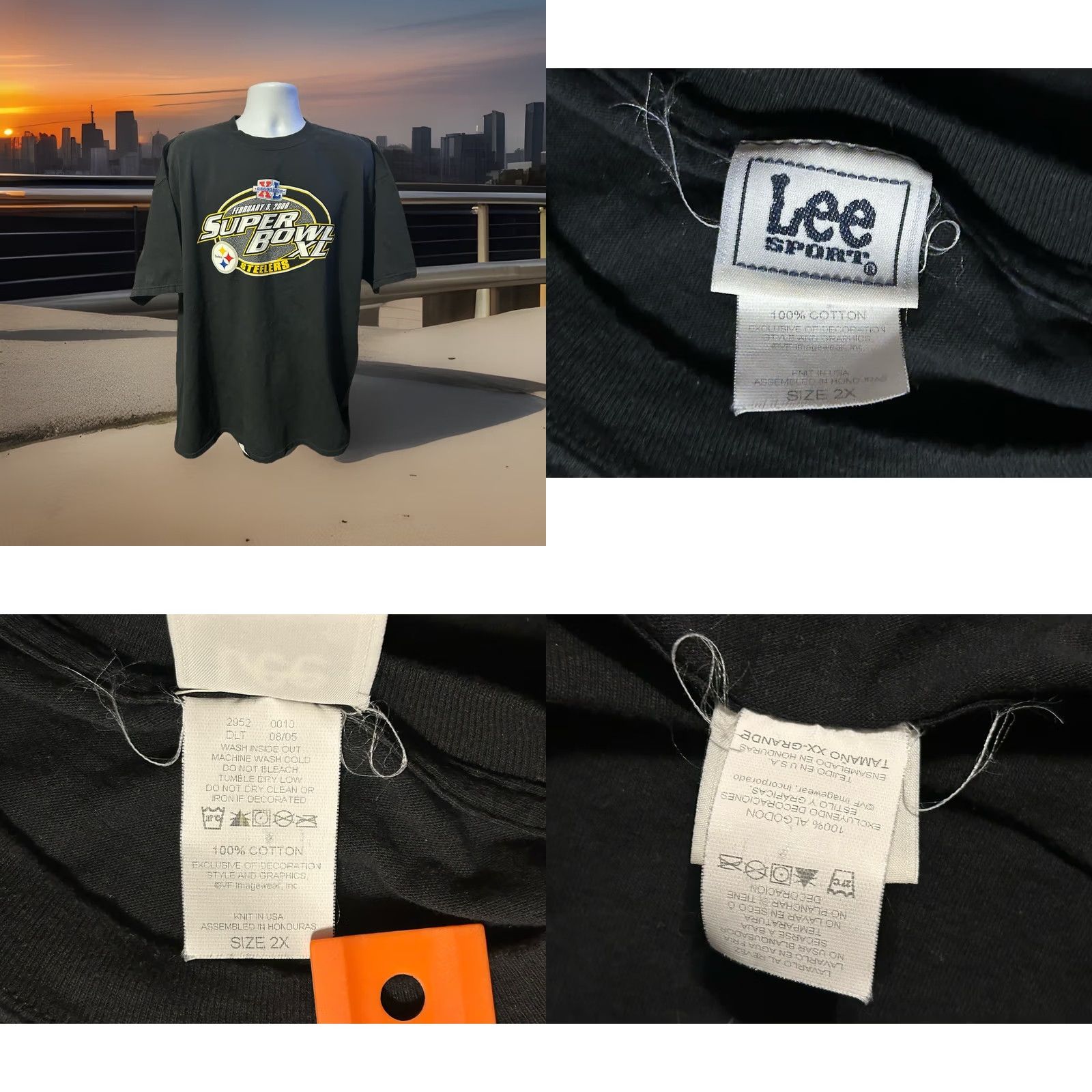 Lee VINTAGE Steelers T-Shirt Lee 2006 2XL Black Short Sleeve Men Shirt 2XL Football NFL Football Shirt Mens Steelers Shirt Size US XXL / EU 58 / 5 - 8 Thumbnail