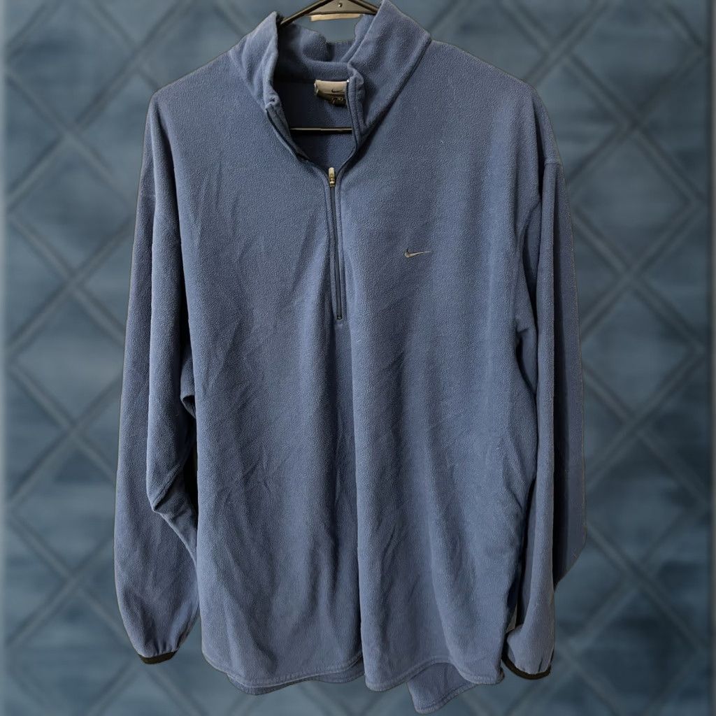 Nike VINTAGE Nike Fleece Sweater Men’s XL Blue 1/4 Zip Pullover Jacket Size US XL / EU 56 / 4 - 1 Thumbnail