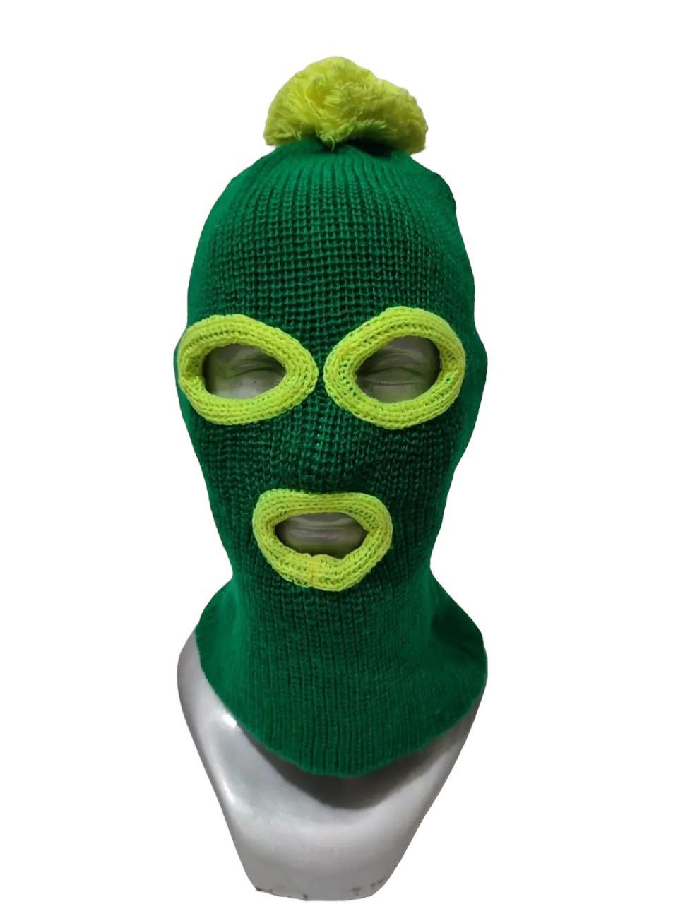 Other Unknown Green 3 Hole Masked Balaclava Hats Size ONE SIZE - 1 Thumbnail