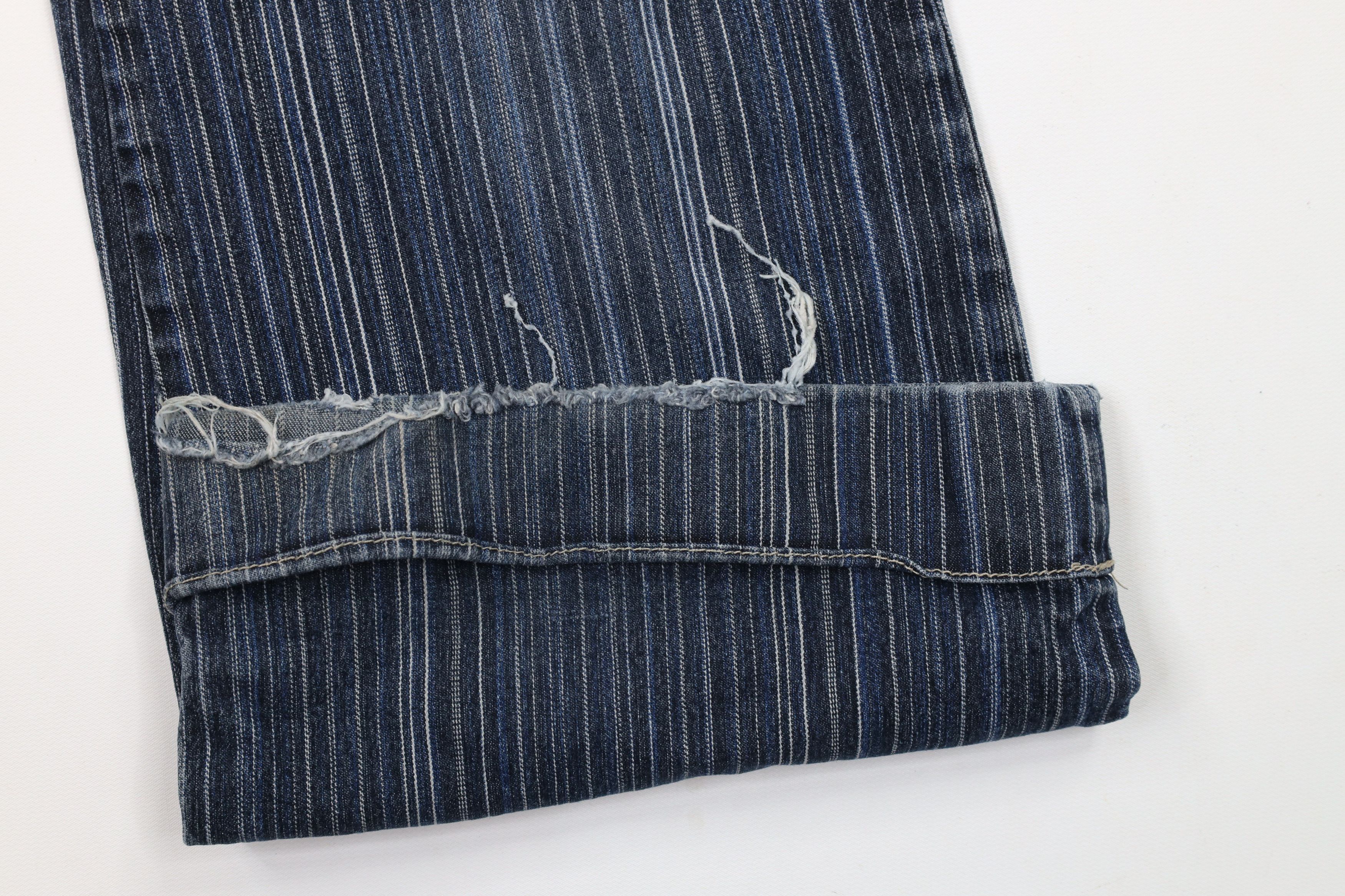 Vintage Vintage Y2K Streetwear Striped Flared Wide Leg Denim Jeans Size 32" / US 10 / IT 46 - 5 Thumbnail