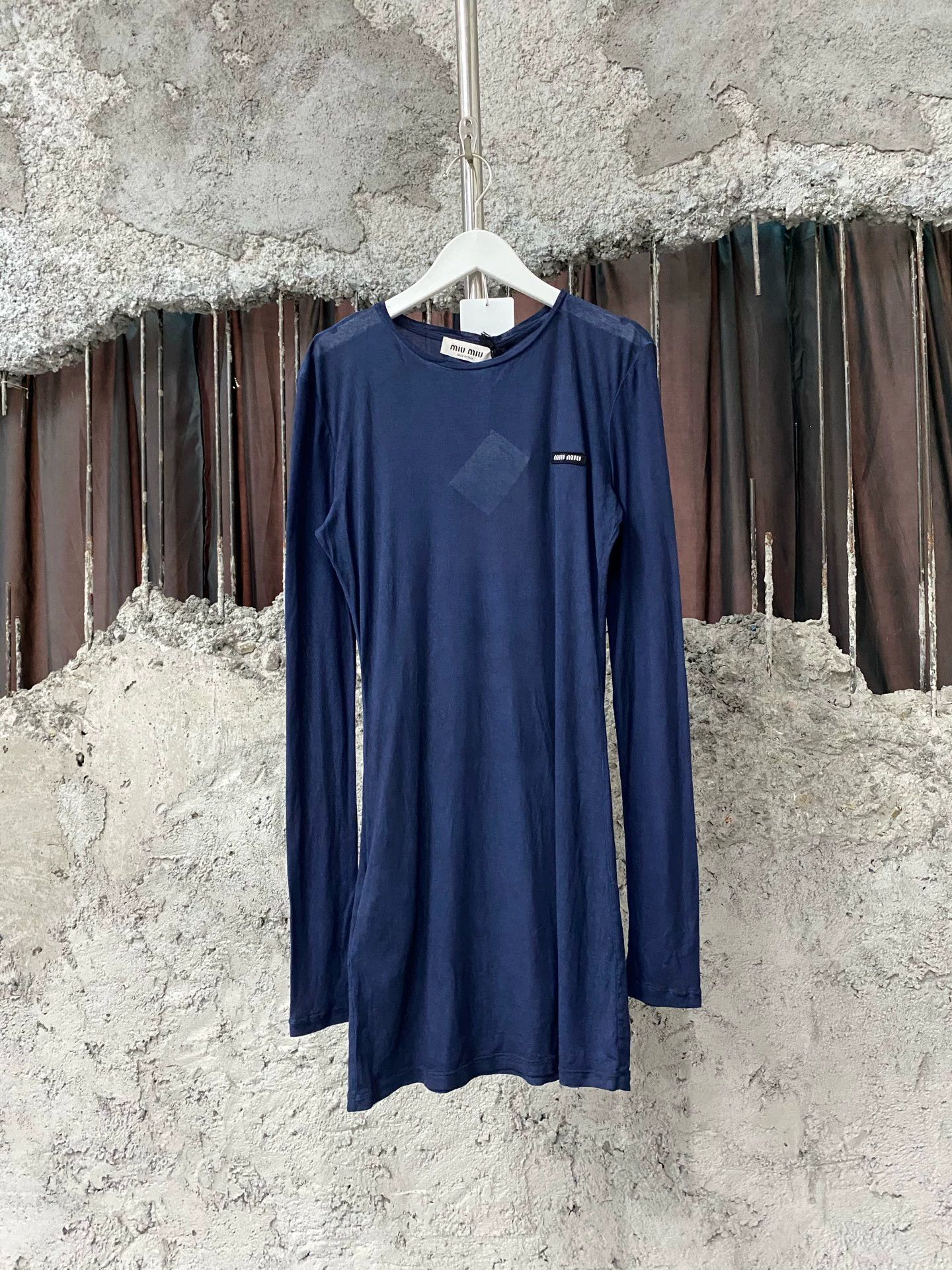 Miu Miu MIU MIU Navy Blue Long-Sleeve Top Women's Size M / US 6-8 / IT 42-44 - 1 Thumbnail