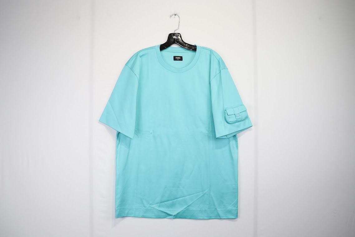 image of Fendi x Tiffany Co O1Rshd1 Cargo Pocket Ss T-Shirt In Tiffany Blue, Men's (Size 2XL)