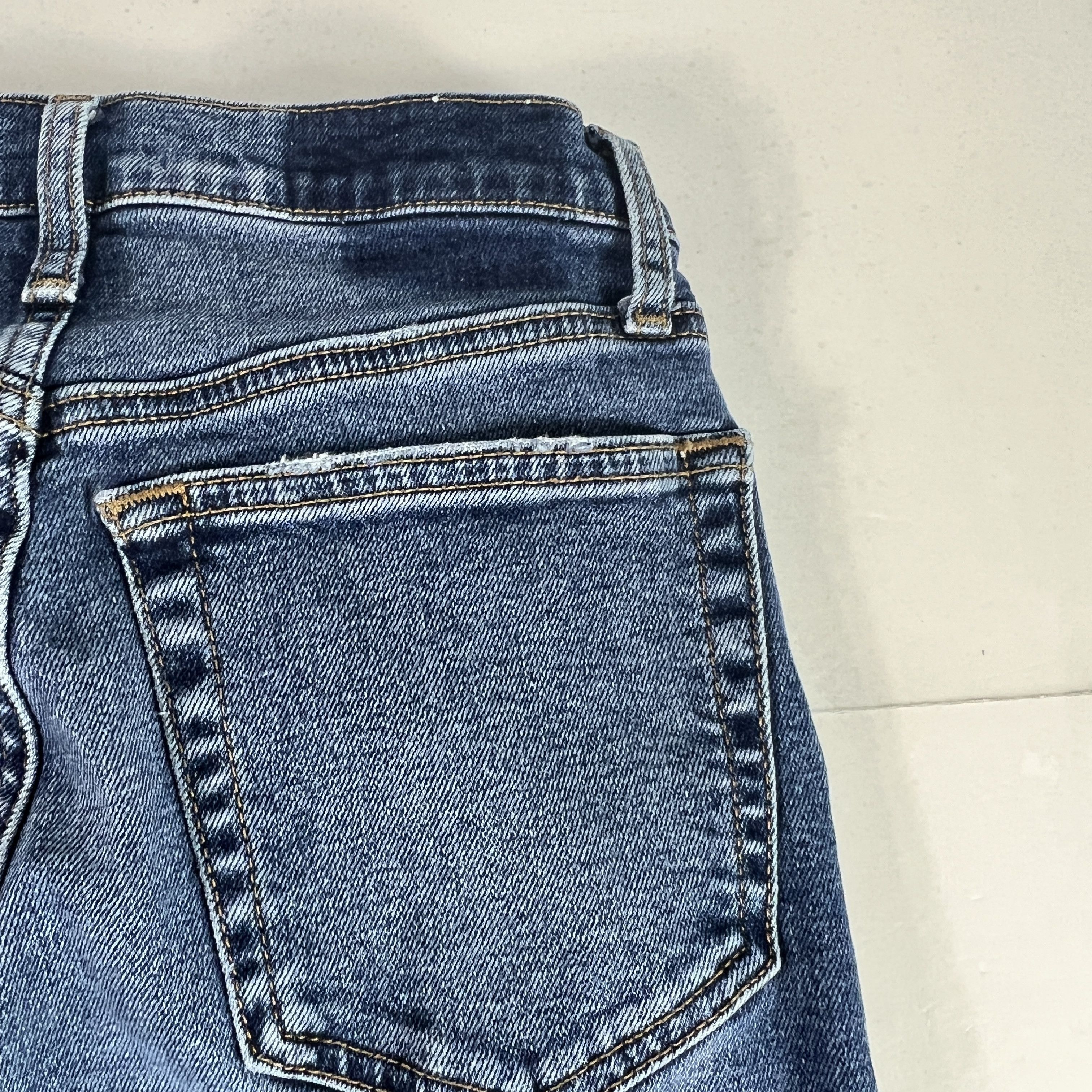 RE/DONE Re/Done Jean 70s Stove Pipe High Rise Skinny Crop Blue Denim Size 25" / US 0 / IT 36 - 15 Thumbnail