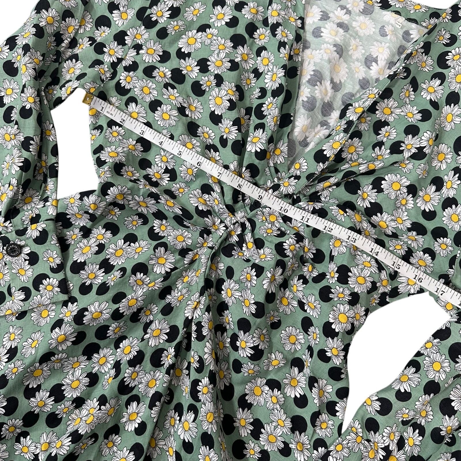 Sandro Sandro Angele Ruched Floral Printed Linen-Blend Mini Dress Size M / US 6-8 / IT 42-44 - 4 Thumbnail