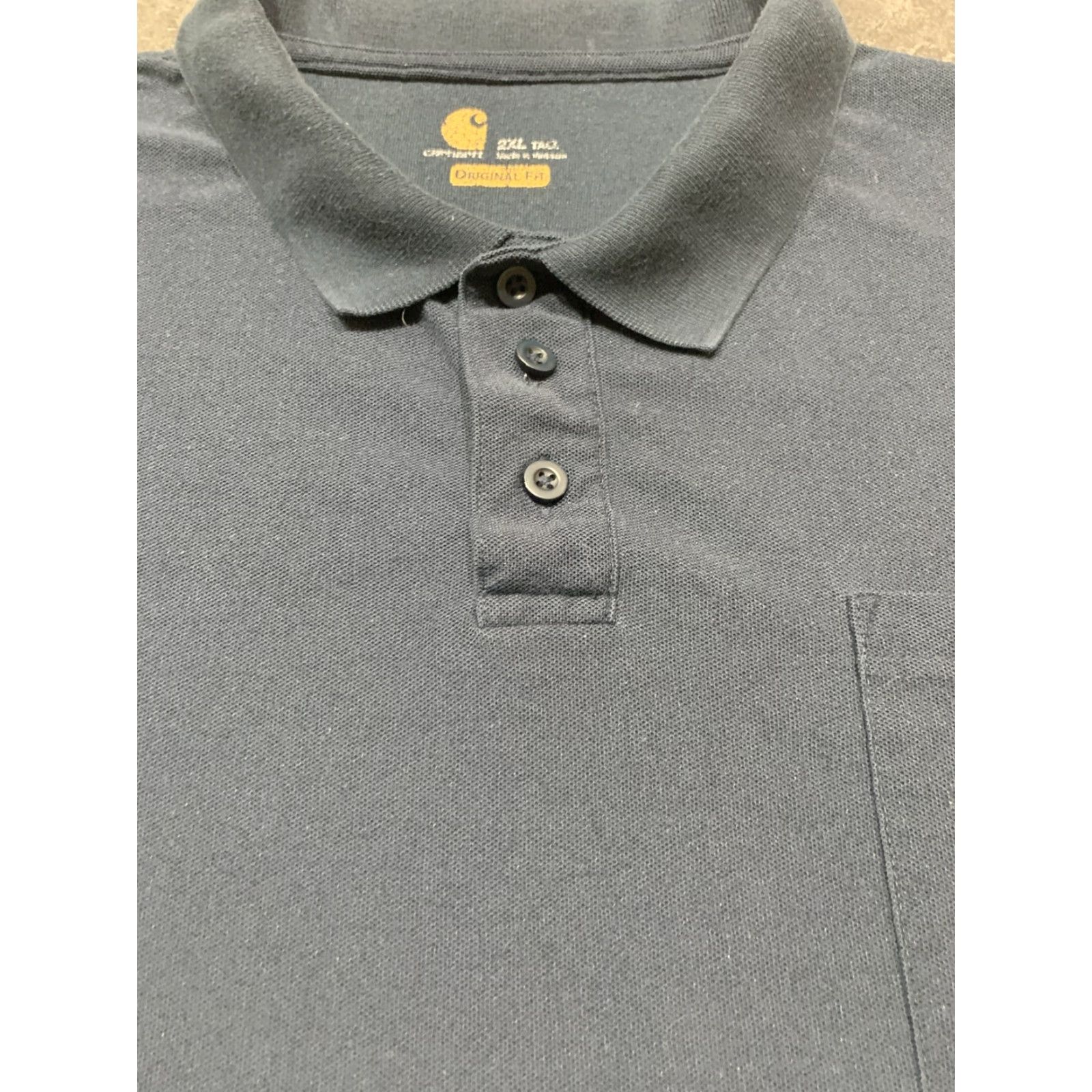 Carhartt Carhartt Polo Shirt Mens 2XL Dark Blue Original Fit Stretch Pocket Short Sleeve Size US XXL / EU 58 / 5 - 4 Thumbnail