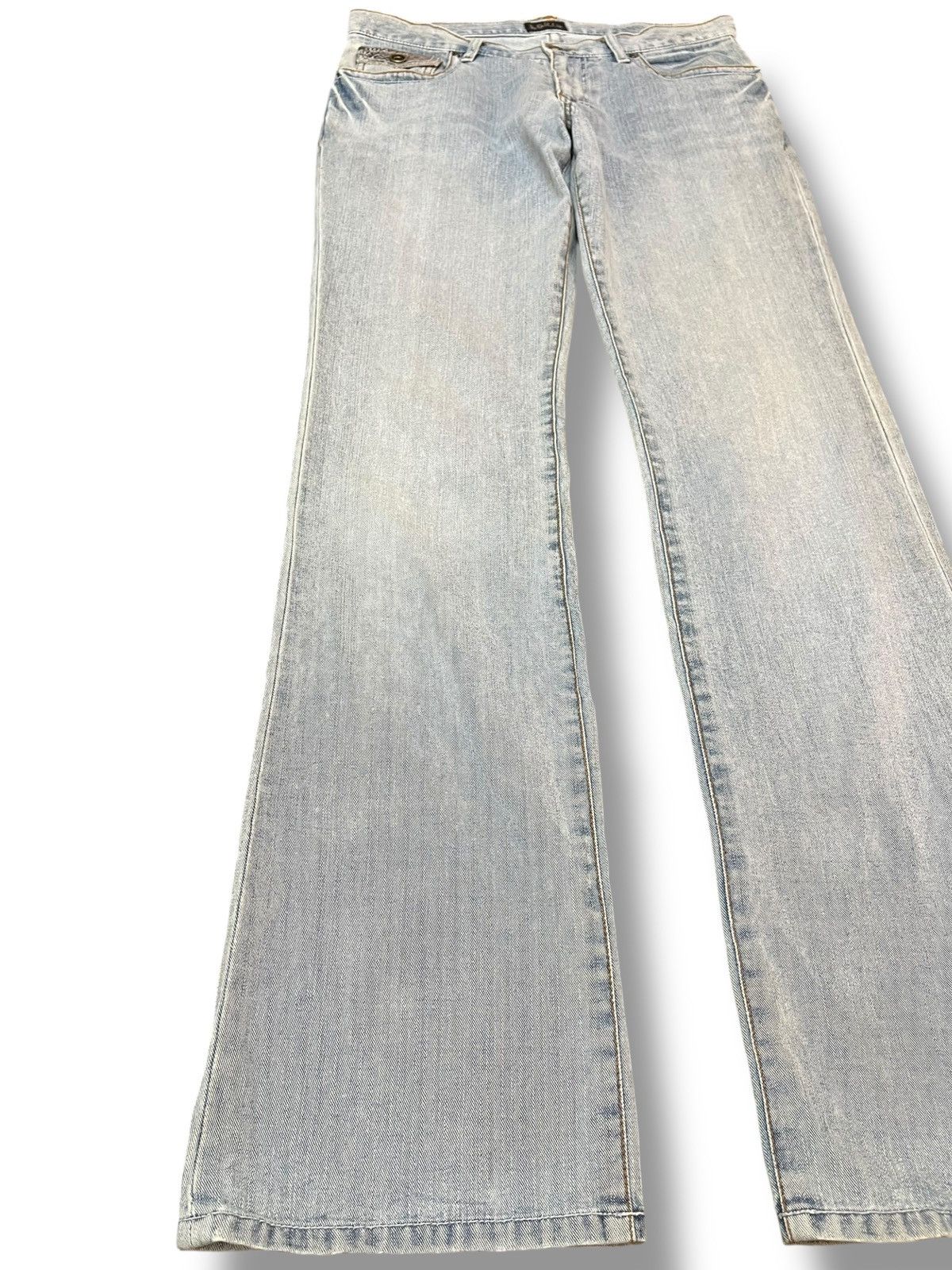 Japan Blue Vintage Louis Chavlon Flare Snakeskin Pocket Denim Size US 32 / EU 48 - 5 Thumbnail