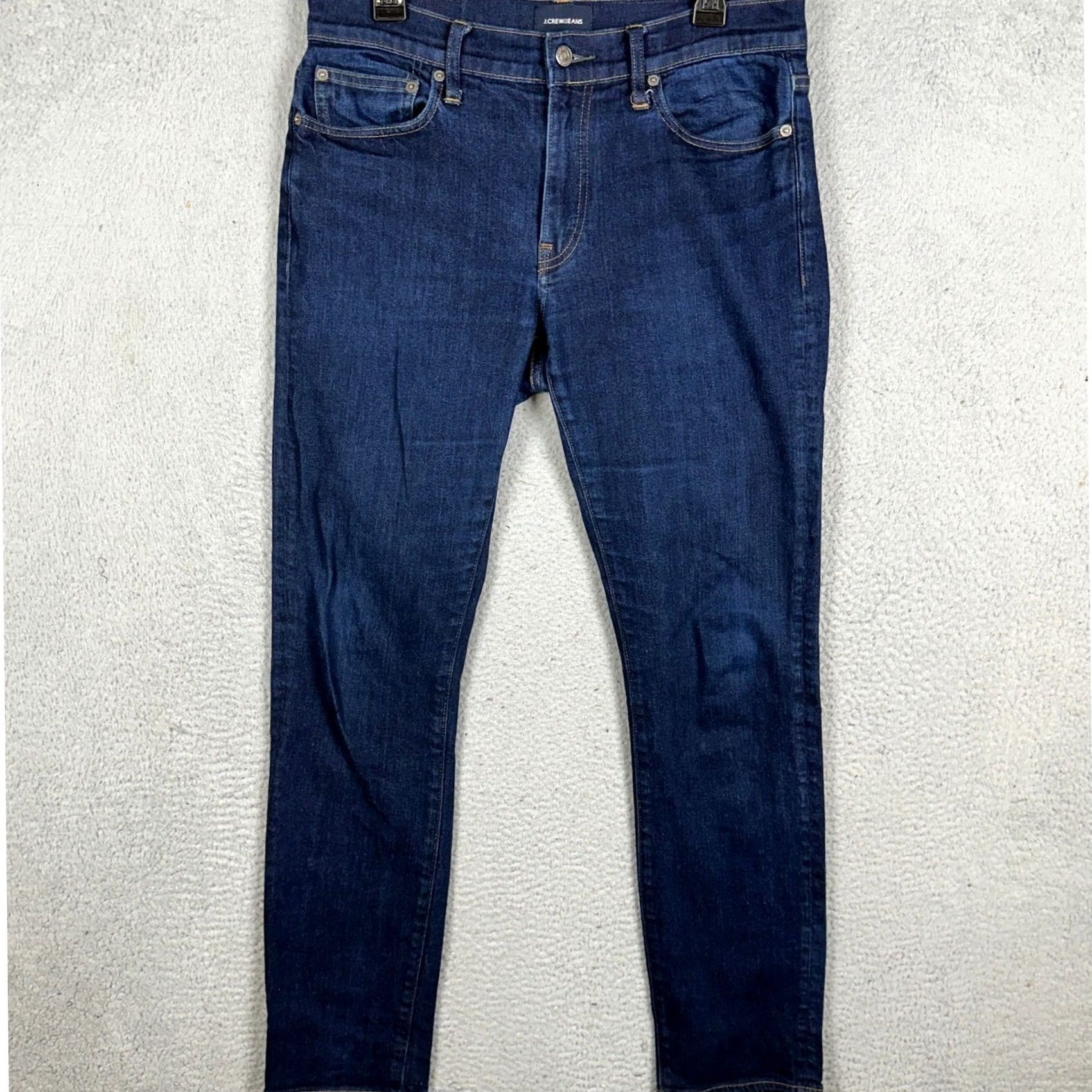 J.Crew J.Crew Jeans 31X32 Slim Fit 484 Dark Wash Denim Stretch 5-Pocket Mens Tapered Leg Blue Indigogo Size US 31 - 2 Thumbnail