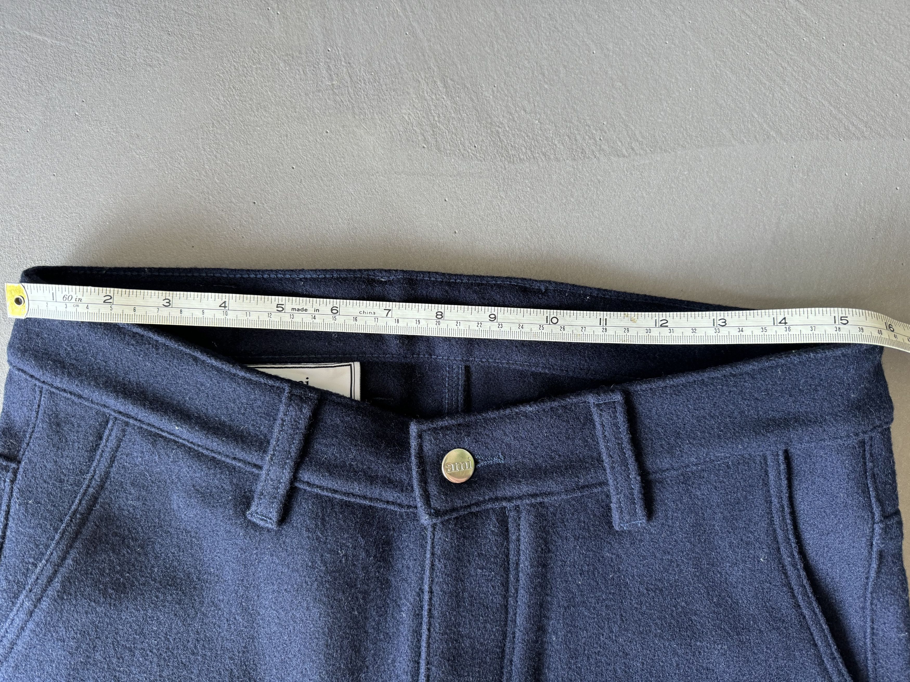 AMI AMI Alexandre Mattiussi Drop Crotch Wool Trousers Size US 27 - 6 Thumbnail