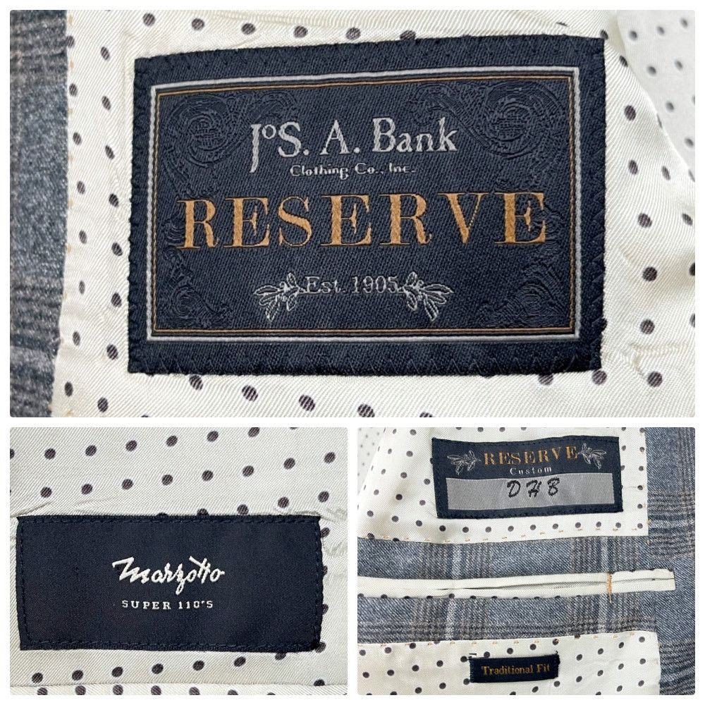 Jos. A. Bank Jos A Bank Reserve Marzotto Super 110s Sport Coat Mens 42R Size 42R - 8 Thumbnail