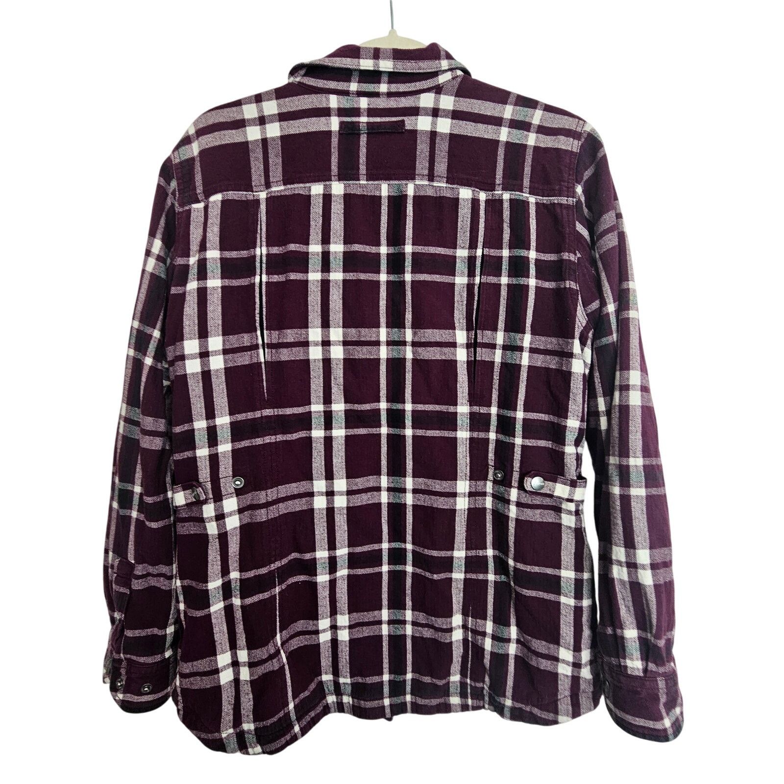 Duluth Trading Company Duluth Trading Co Fleece Lined Shacket Purple Plaid Snap Up Size S / US 4 / IT 40 - 9 Thumbnail