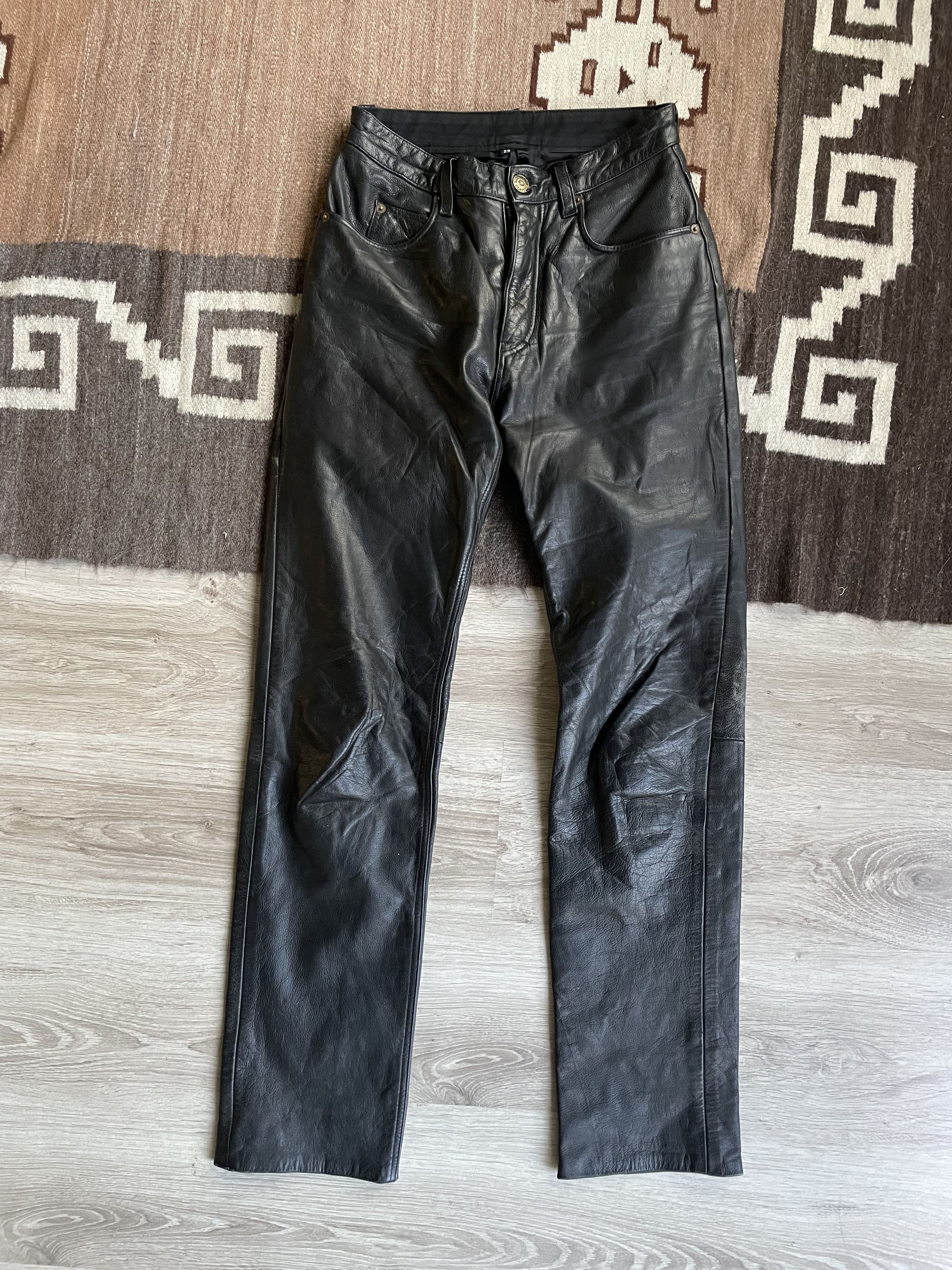 Leather Vintage Leather 90s Roadwear Biker Moto Pants 5652AC Size 29" - 1 Thumbnail
