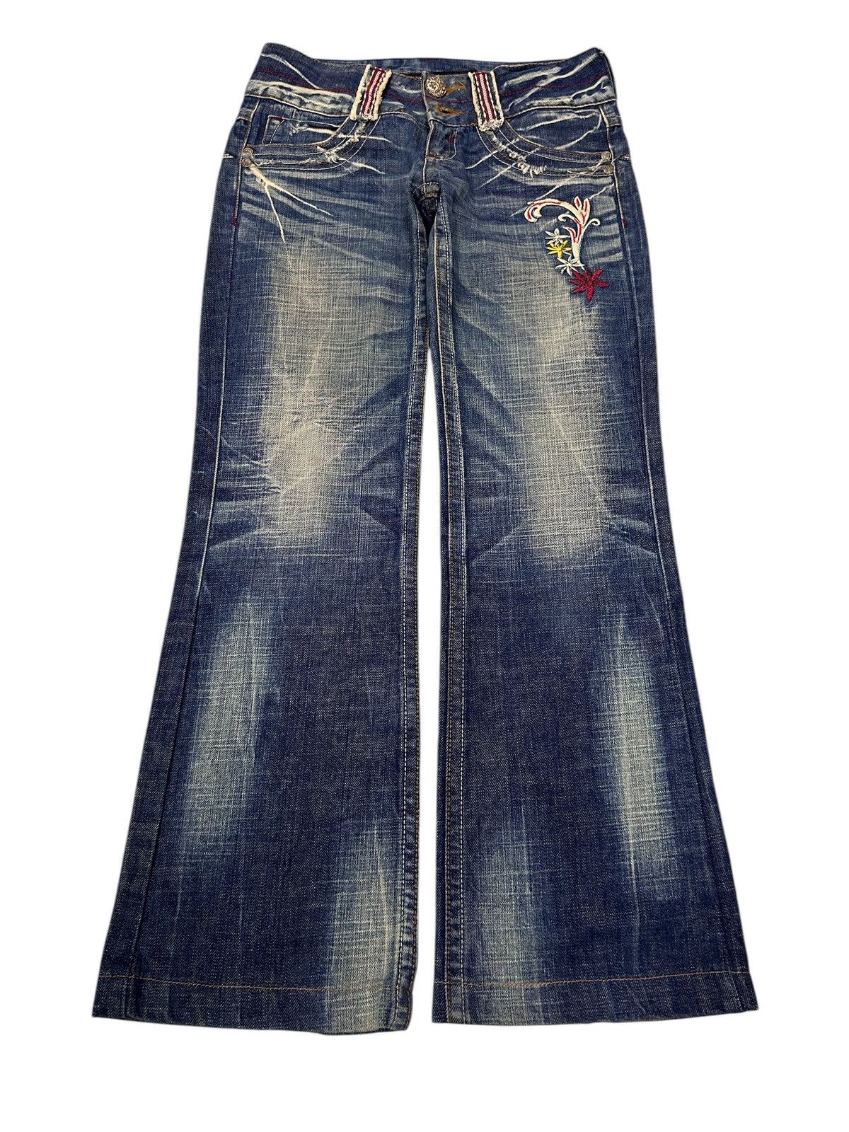 Japanese Brand × Vintage Vintage Japanese Denim Redpepper Mud Wash Flare Jeans Size US 30 / EU 46 - 2 Thumbnail