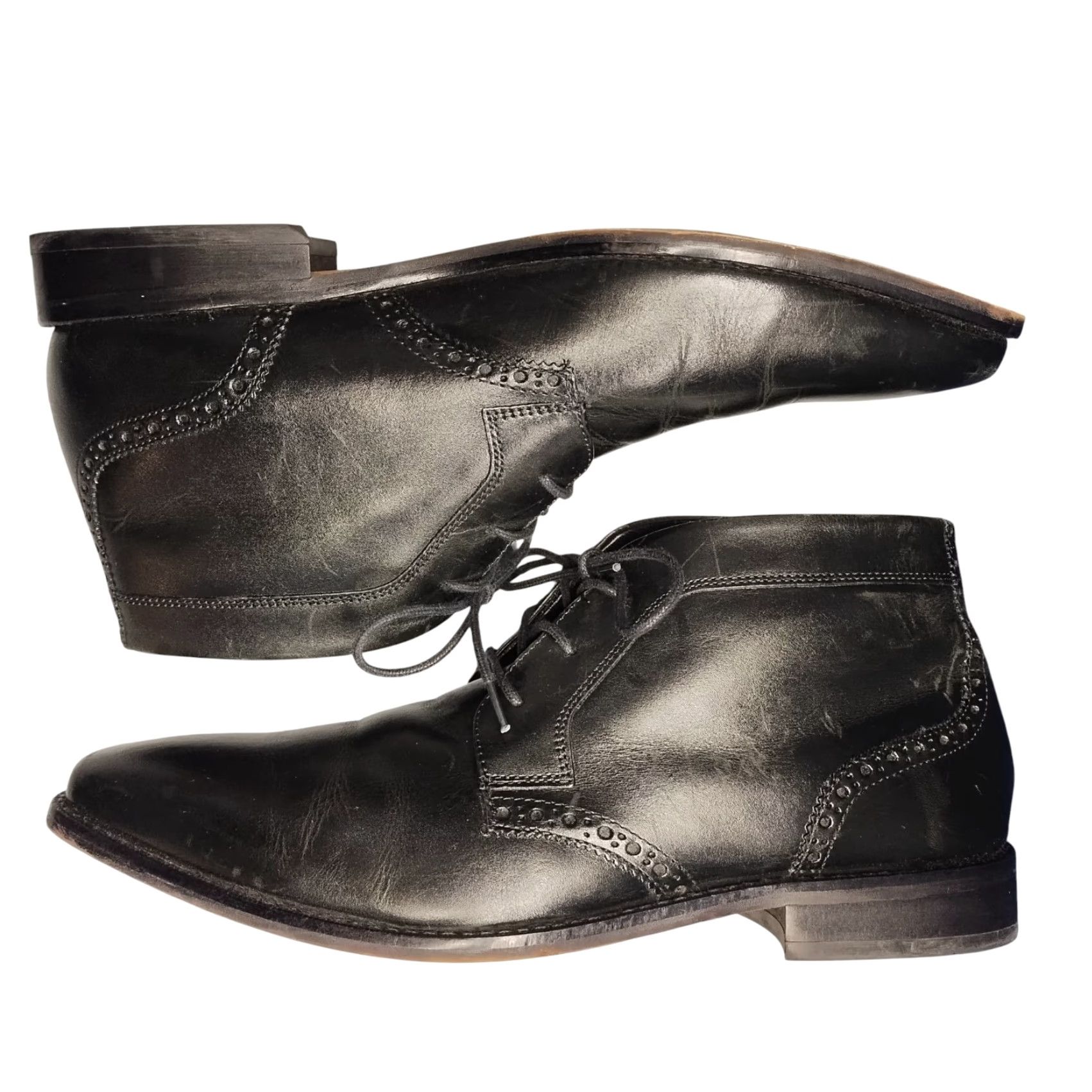 Florsheim Florsheim Castellano Chukka Boots Mens Size 10EEE Black Leather Lace Up Size US 10 / EU 43 - 2 Thumbnail
