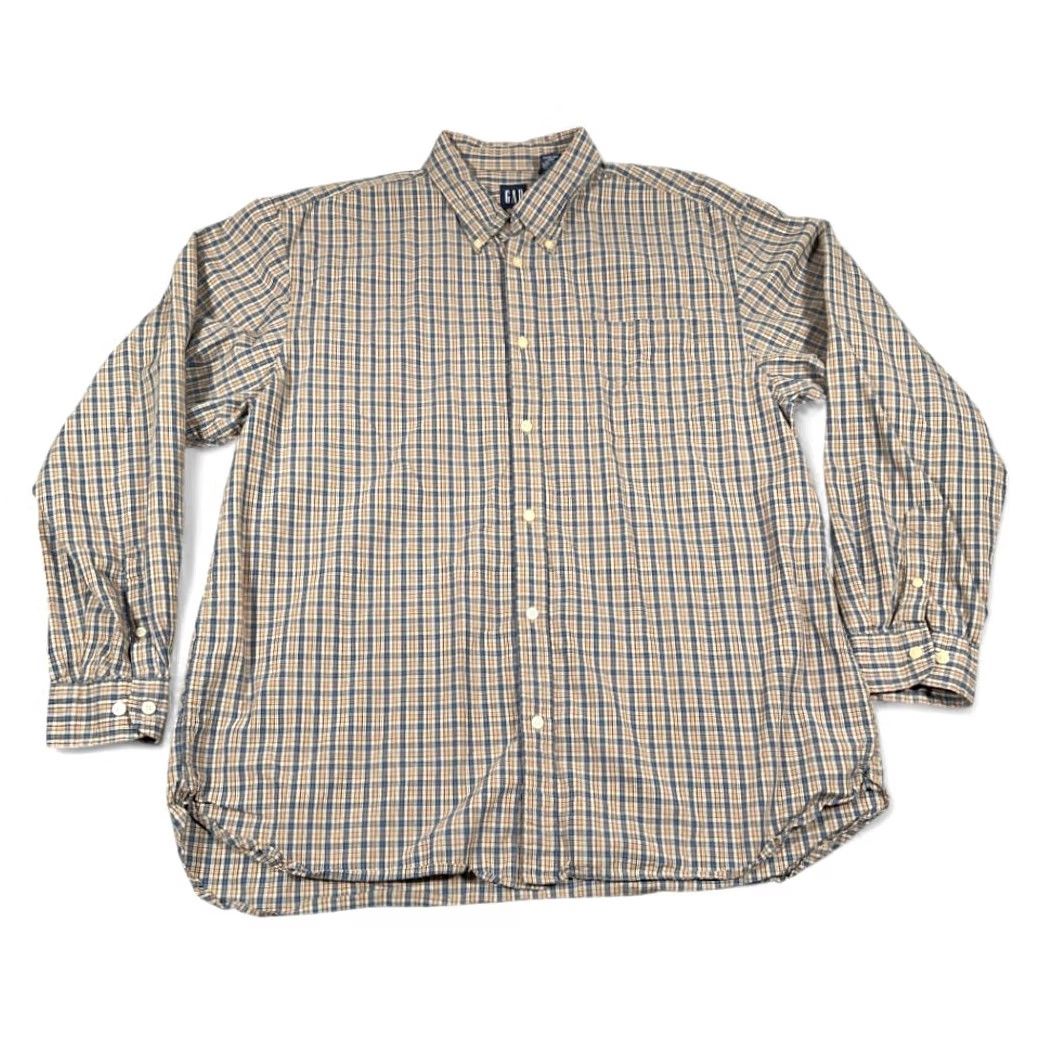 Gap VINTAGE Gap Shirt Adult XL Blue Orange Plaid Button-Down 90s Preppy Mens Size US XL / EU 56 / 4 - 2 Thumbnail