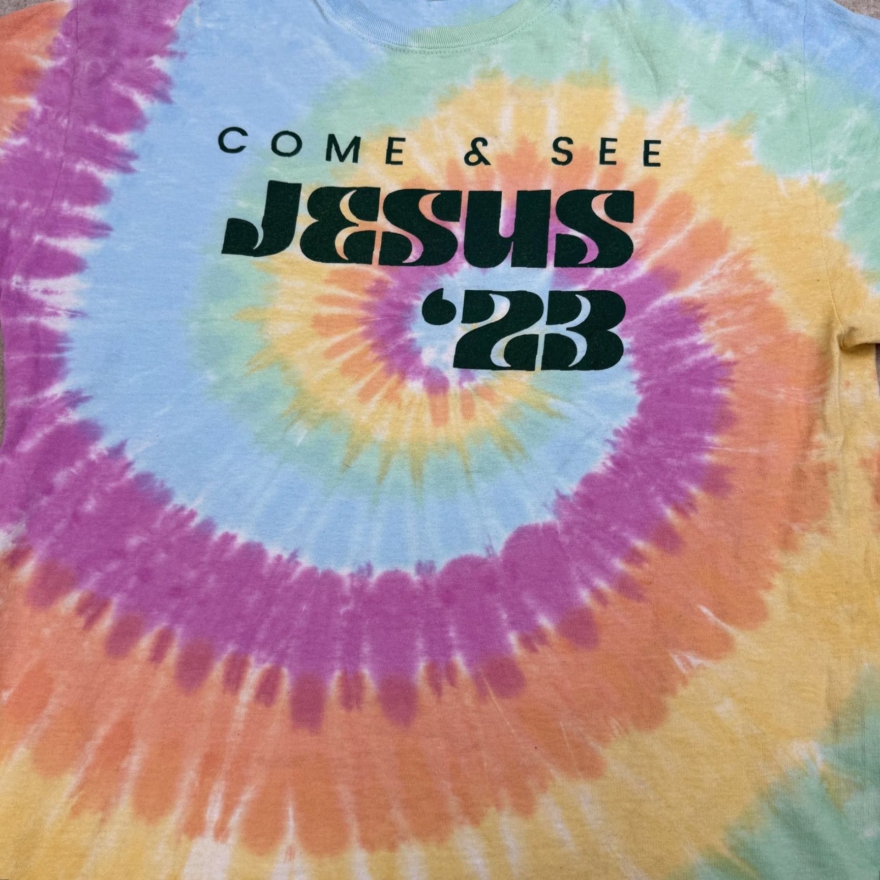 Port & Company Port & Company Shirt Mens Large Tie Dye Jesus '23 Morgantown PA Rally Event Tee Size US L / EU 52-54 / 3 - 3 Thumbnail