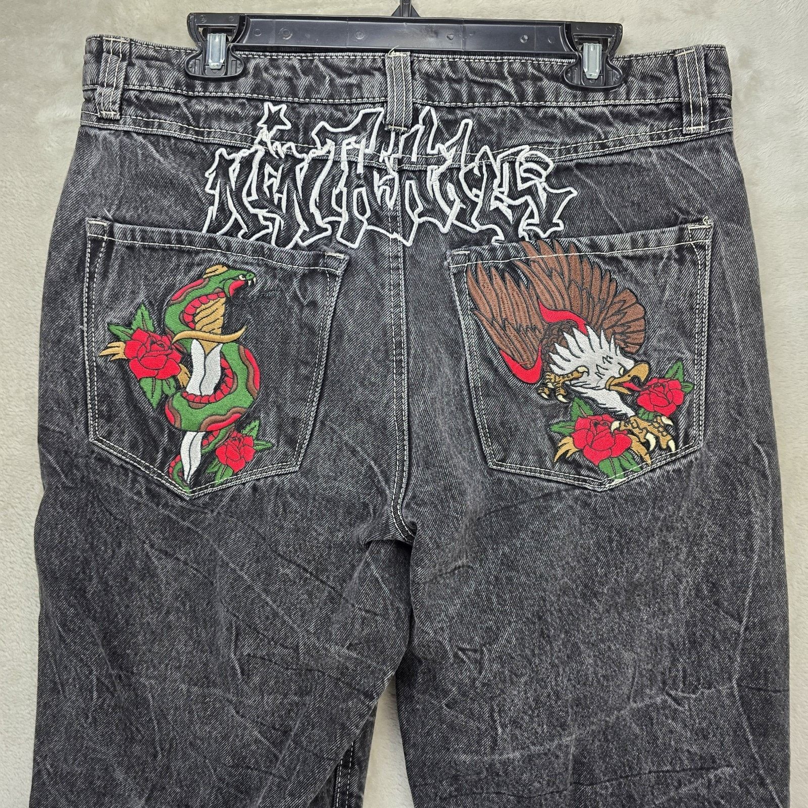 Ninth Hall Ninth Hall Ambush Jeans 33 (Fits 34x28 Y2K Baggy Snake Eagle Size US 33 - 11 Thumbnail