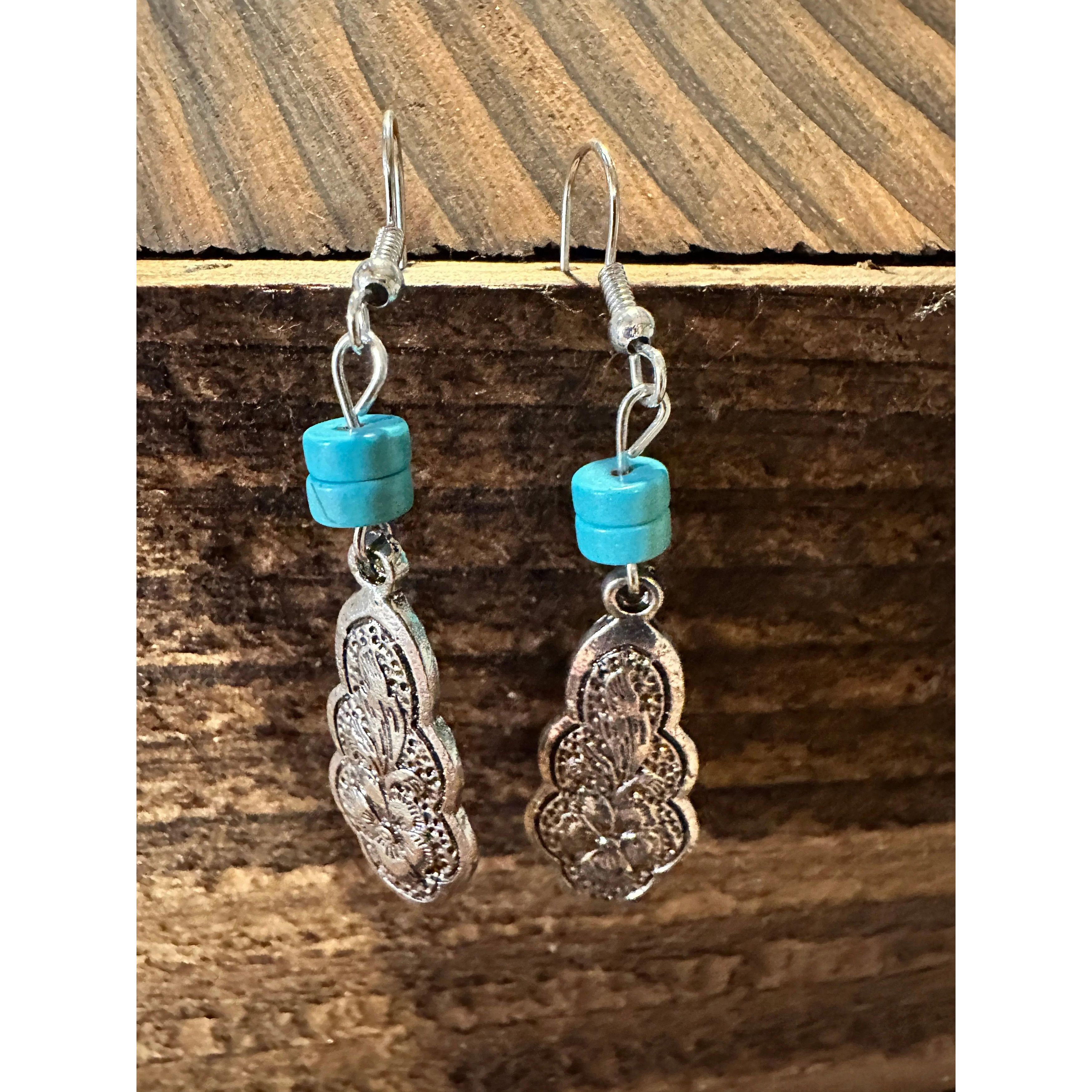 Other Boho Hippie Cowgirl Western Turquoise Silver Teardrop Earrin Size ONE SIZE - 8 Thumbnail