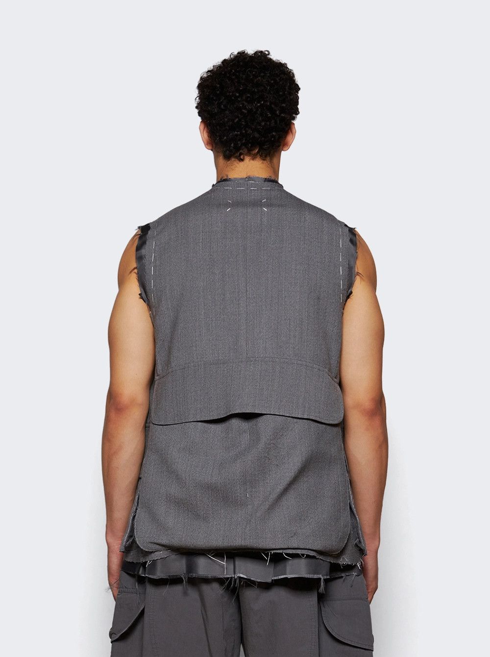 Maison Margiela o1w1db10526 Cargo Vest in Grey Melange Size US L / EU 52-54 / 3 - 4 Thumbnail
