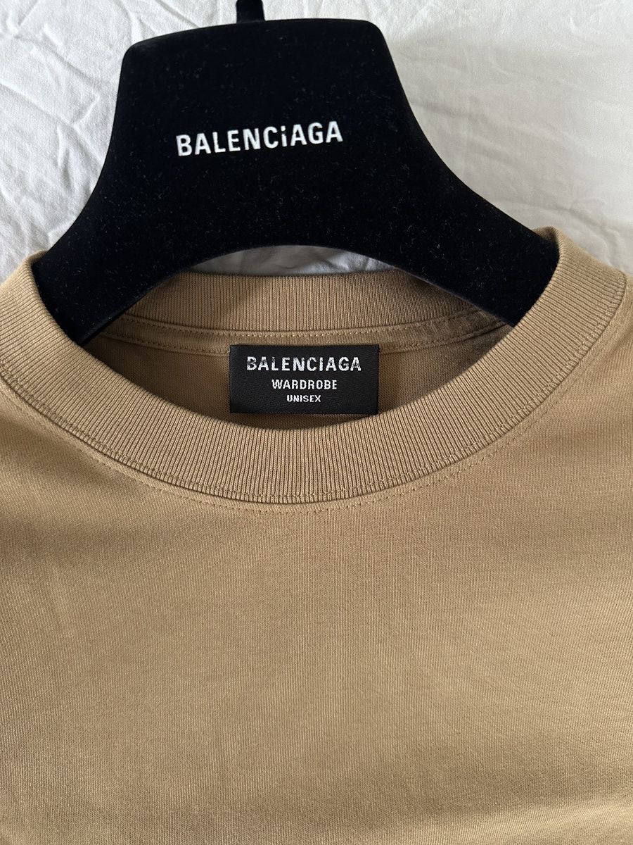 Balenciaga Balenciaga beige logo T-shirt beige Size US M / EU 48-50 / 2 - 8 Thumbnail