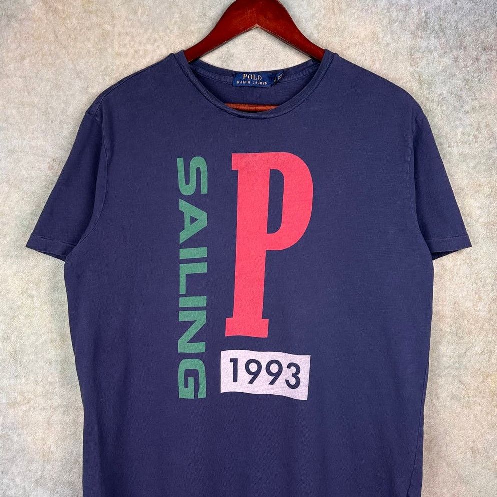 Polo Ralph Lauren × Vintage Polo Ralph Lauren Sailing T Shirt Lg 1993 Vintage Navy Blue Size US L / EU 52-54 / 3 - 2 Thumbnail