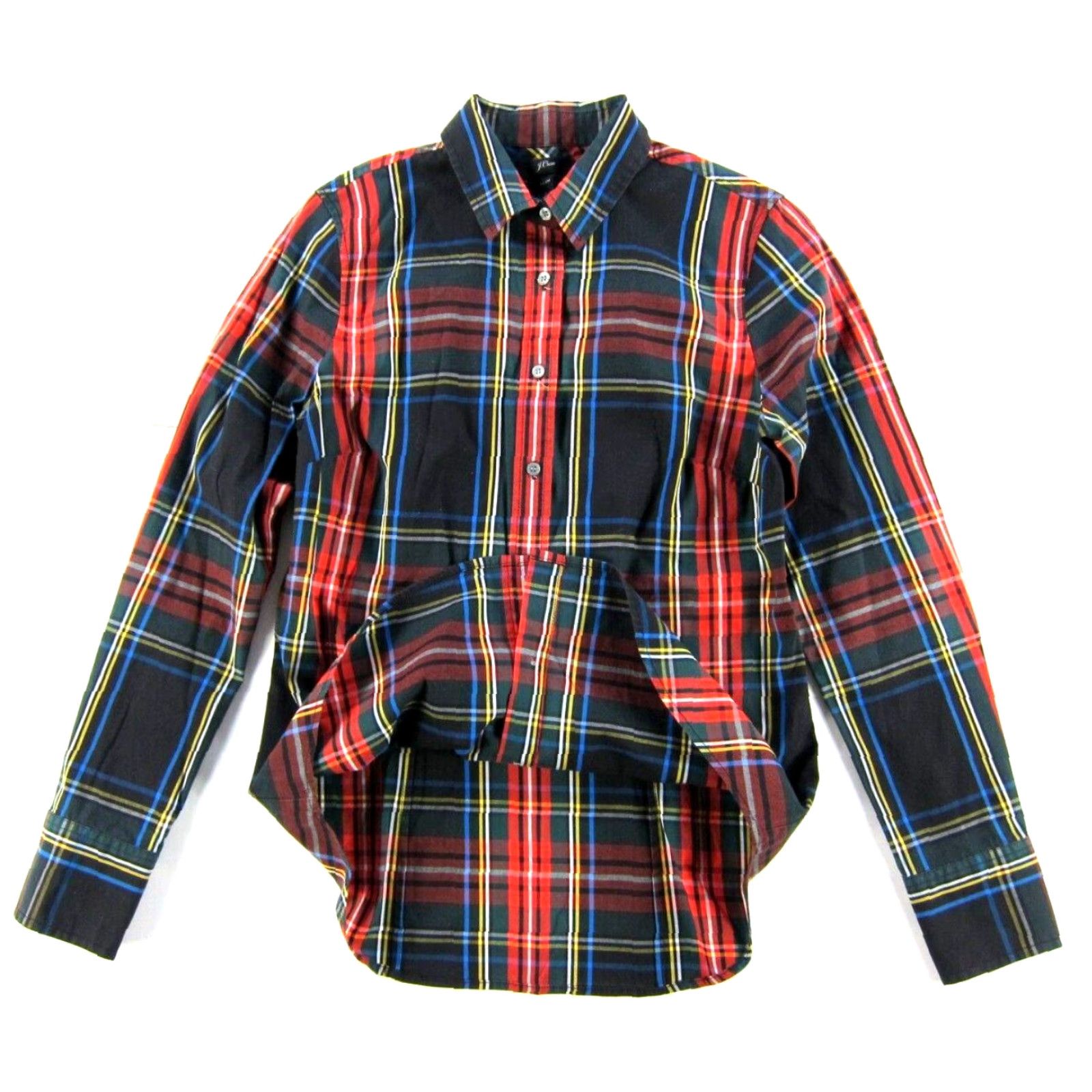 J.Crew VINTAGE J.Crew Cotton Black Green Red Plaid Collar Button Up Long Sleeve Slim Shirt 4 Size S / US 4 / IT 40 - 5 Thumbnail