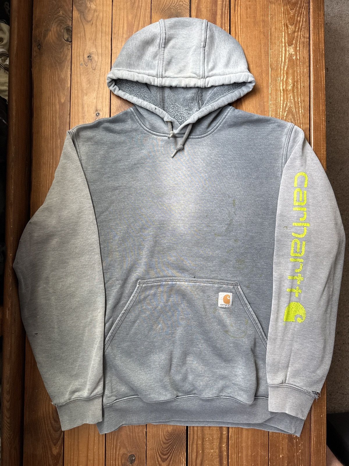 Carhartt Vintage Carhartt Faded Distressed Grey Hoodie Size US L / EU 52-54 / 3 - 1 Thumbnail