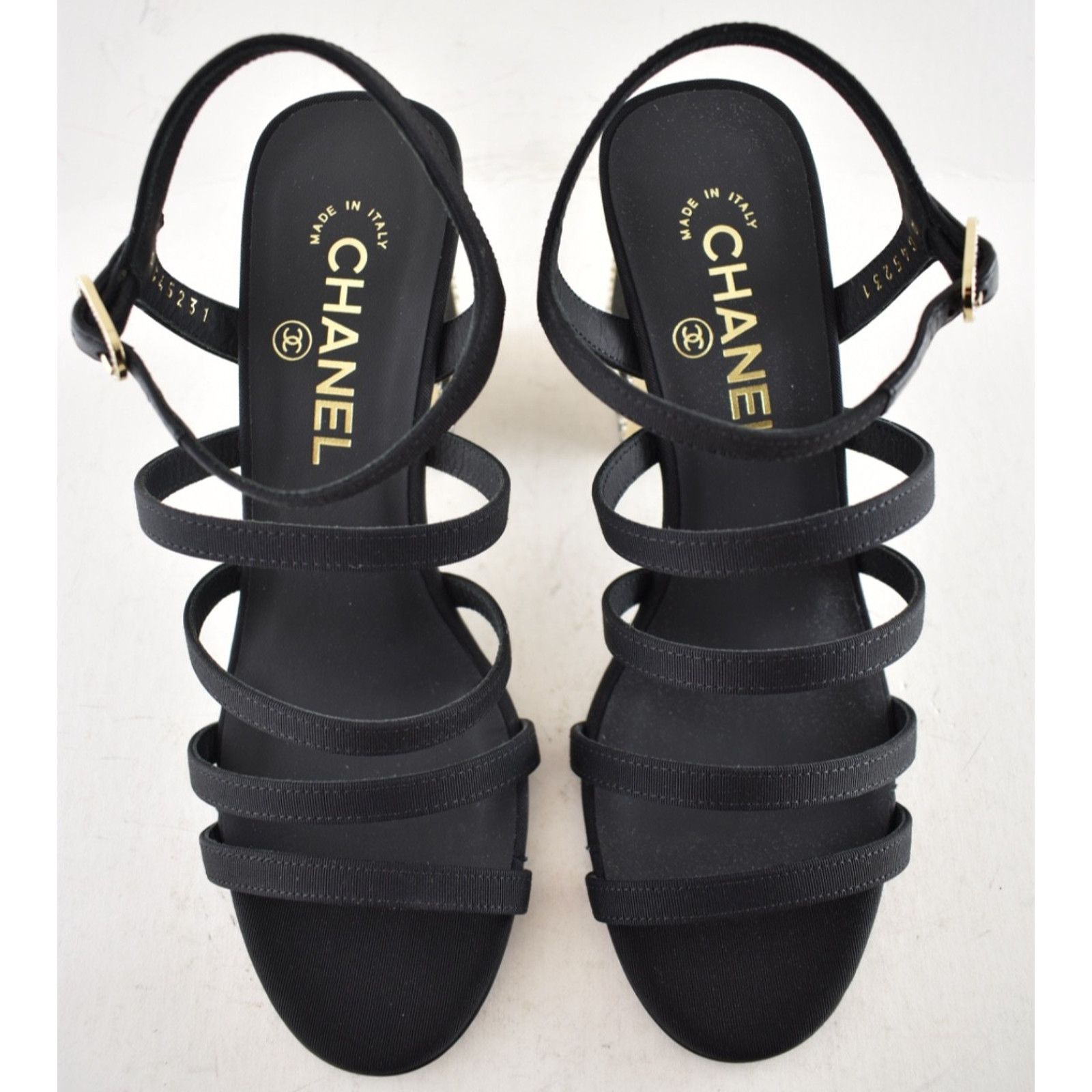 Chanel Chanel Crystal CC Logo Block Heel Sandals 37.5 Size US 7.5 / IT 37.5 - 9 Thumbnail