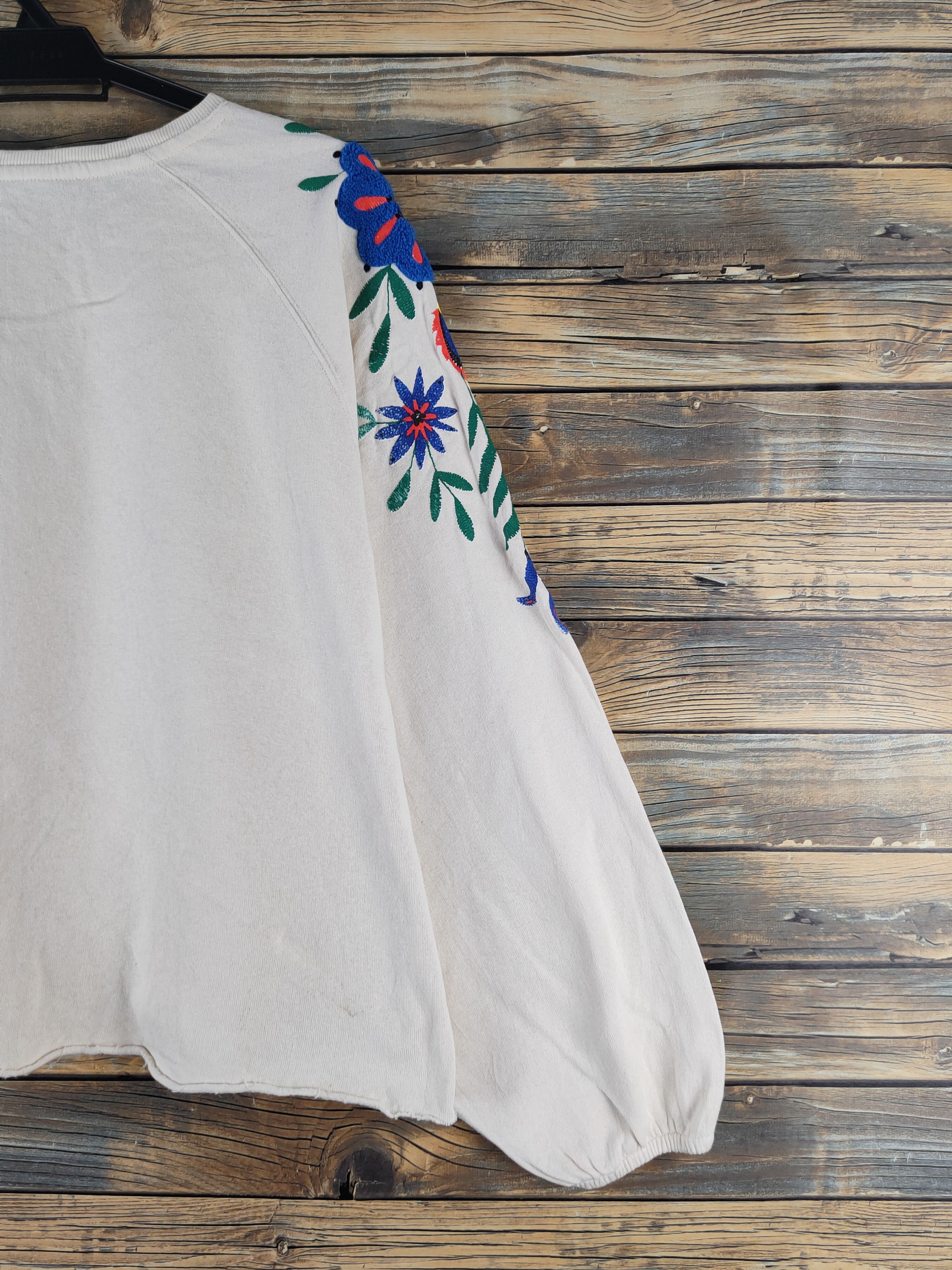 Japanese Brand × Vintage DL Japan embroidery flower Ivory Sweatshirts #2478 Size XL / US 12-14 / IT 48-50 - 11 Thumbnail