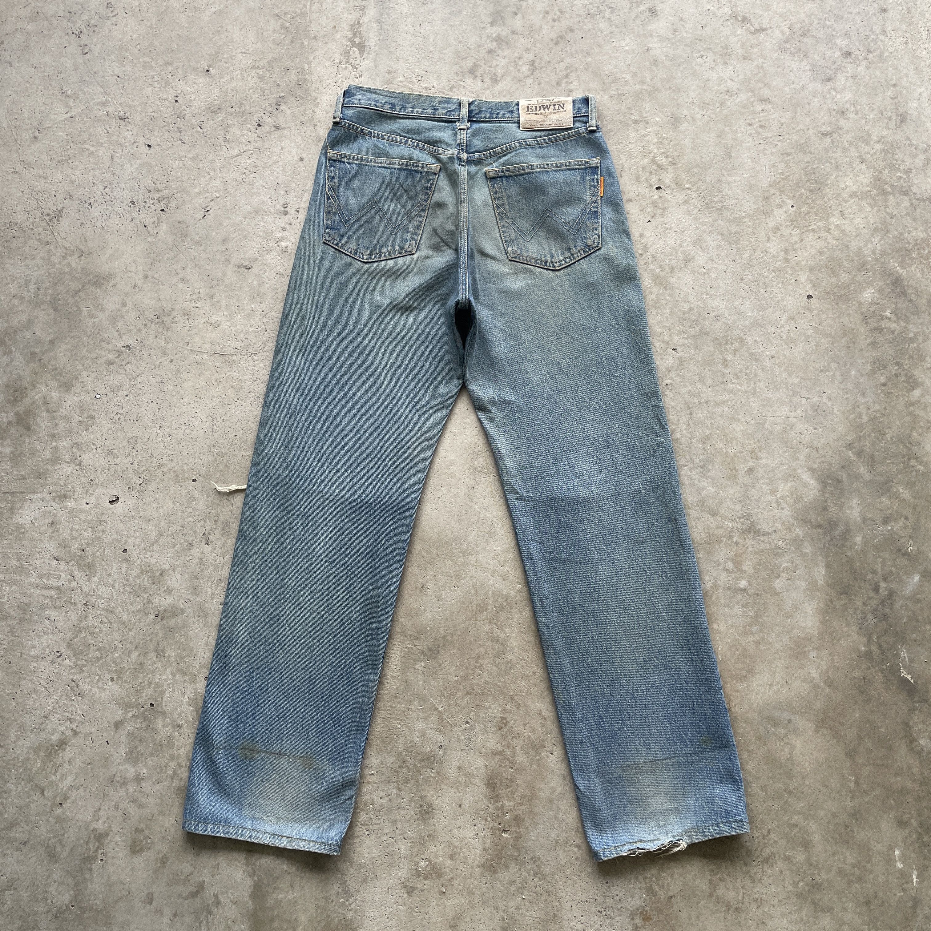 Edwin × Vintage 90s EDWIN RUSTY JEANS DISTRESSED DENIM FADED PANTS W30 Size US 30 / EU 46 - 12 Thumbnail