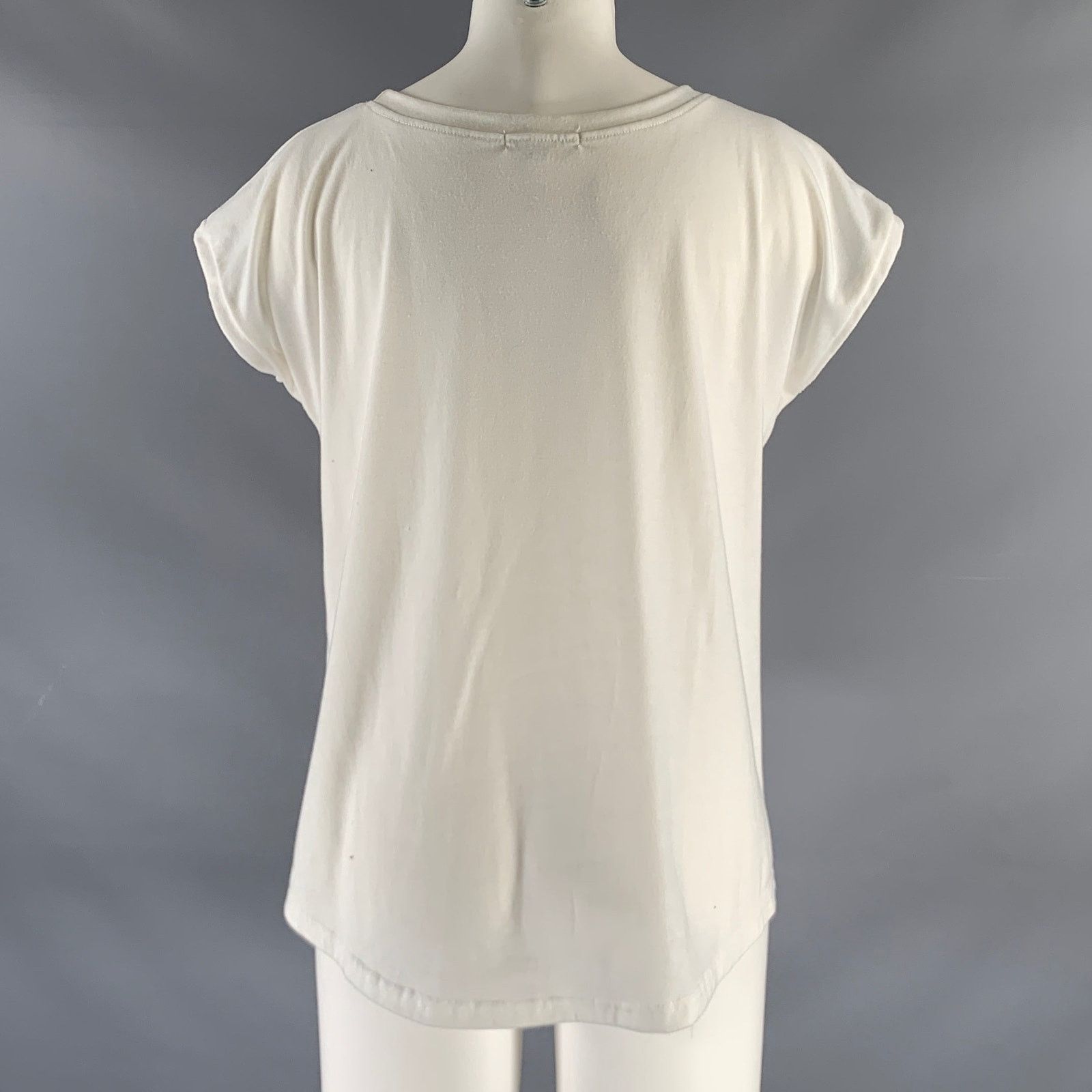 Other DARCEIL XL White Black Cotton Polyester Sleeveless T-Shirt Size XL / US 12-14 / IT 48-50 - 4 Thumbnail