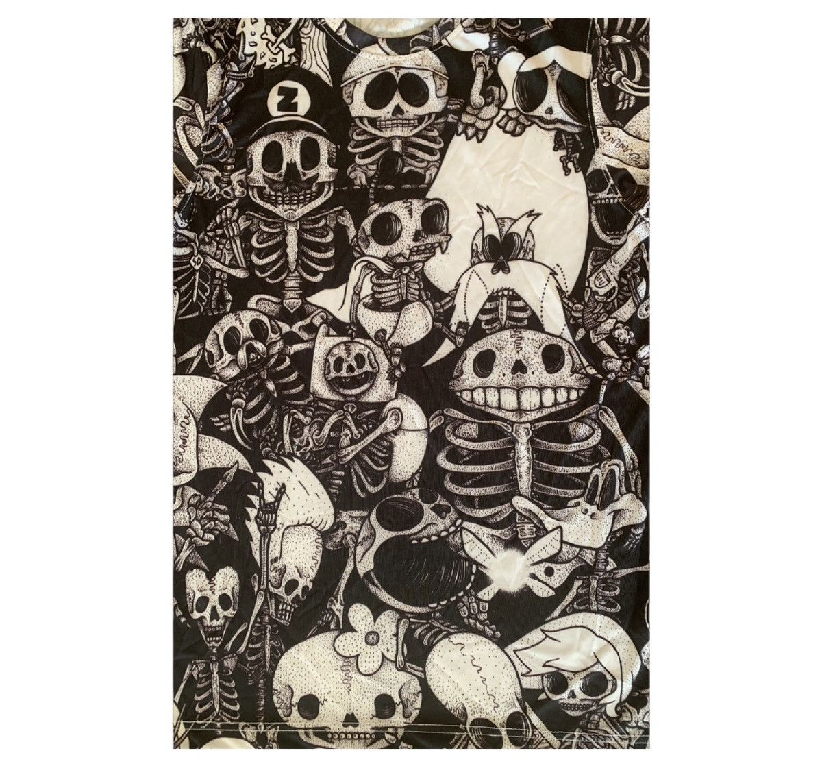 Vintage Zukie London Vintage Tee–Cartoon Skeleton All Over Print 🛹 Size US M / EU 48-50 / 2 - 5 Thumbnail