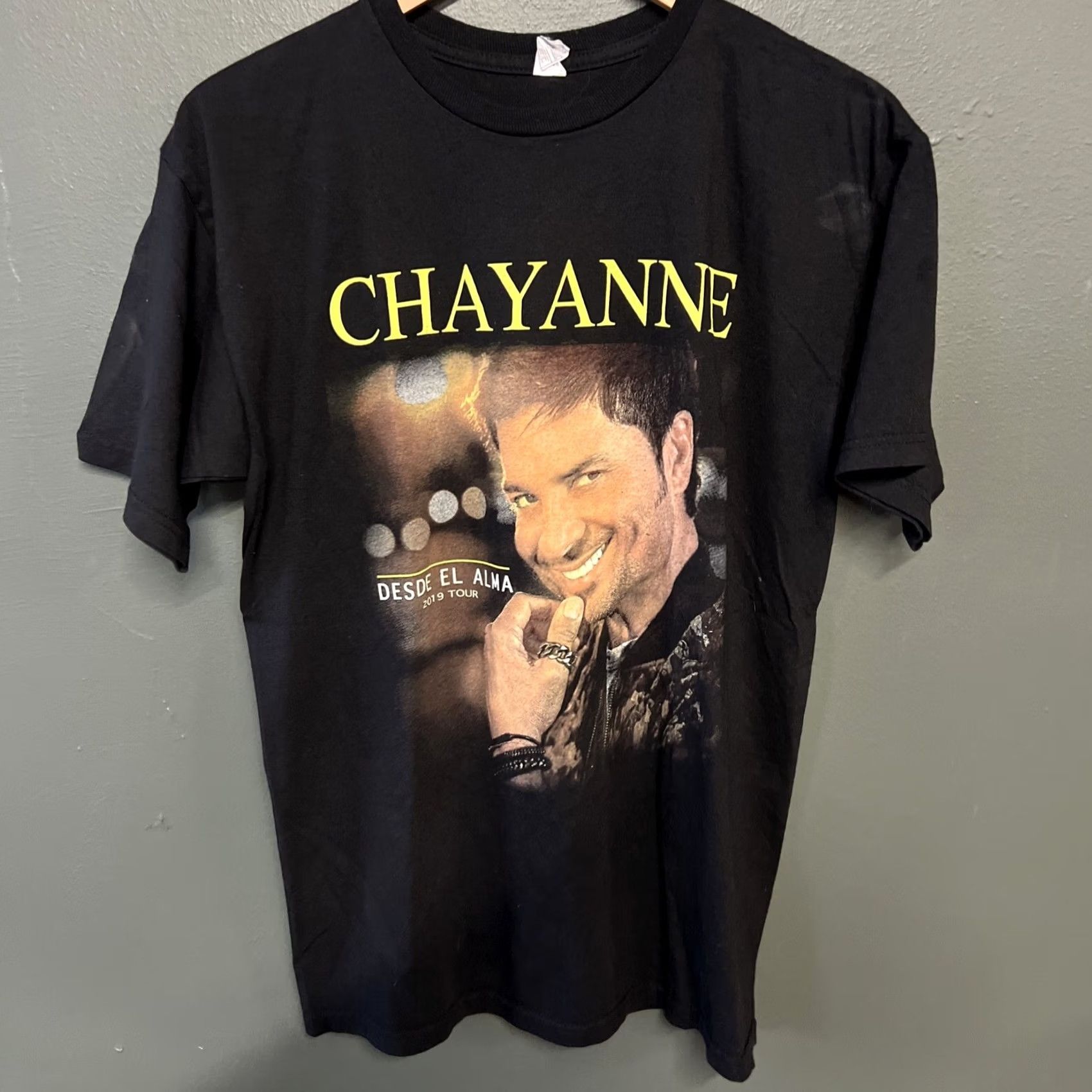Vintage Chayanne 2019 Tour Shirt Desde El Alma Shirt Medium Black Cotton Knit Logo Crew Neck Short Sleeve Men T-Shirt Vintage No? Size US M / EU 48-50 / 2 - 2 Thumbnail