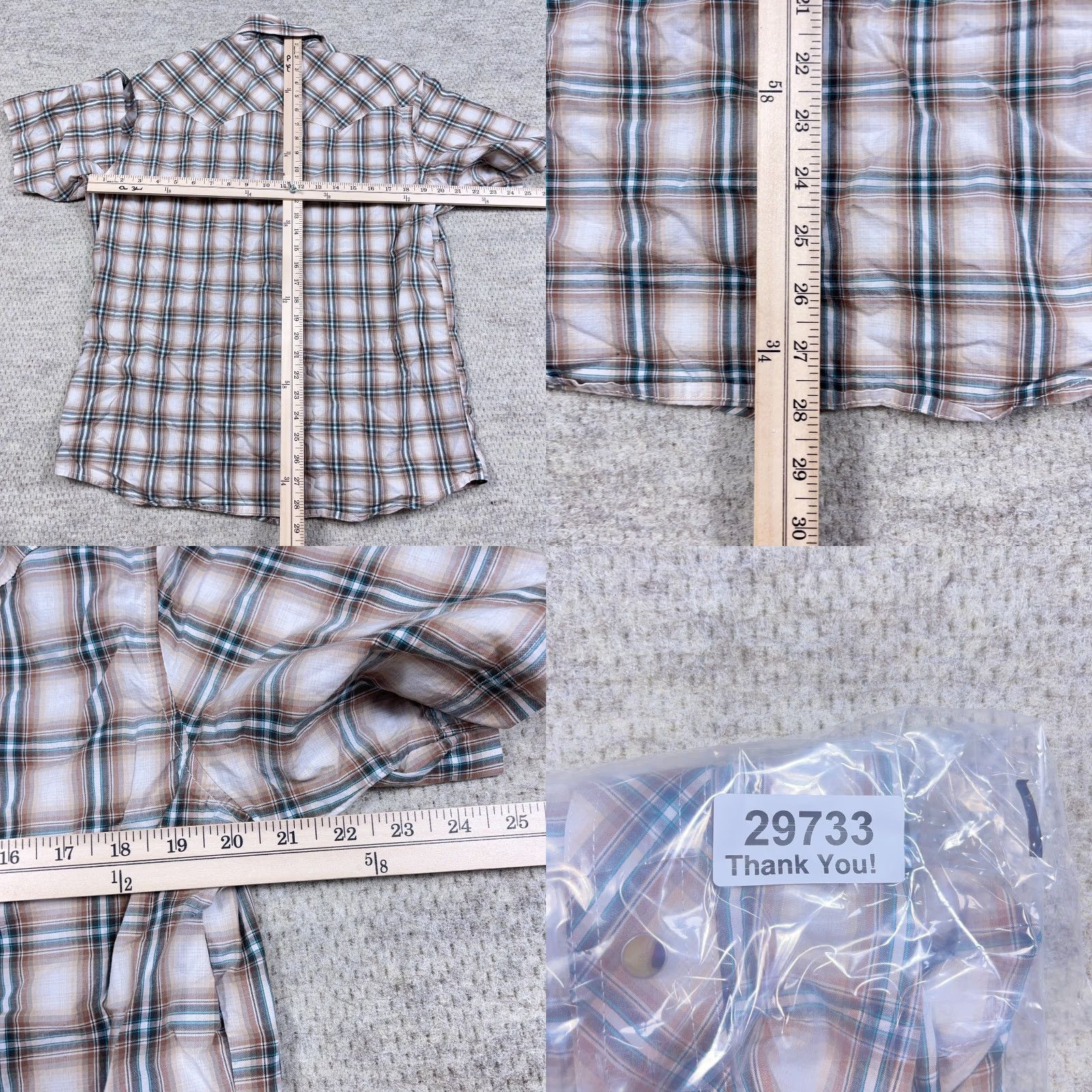 Wrangler VINTAGE Wrangler Retro Shirt Men Large Brown Plaid Pearl Snap Yoke Cowboy Rodeo Western Size US XL / EU 56 / 4 - 8 Thumbnail
