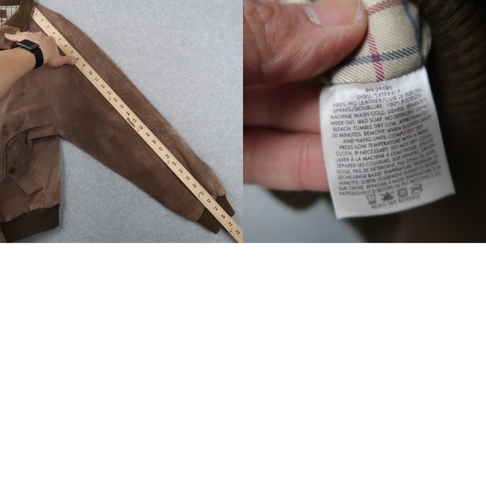 Pendleton Pendleton Mens Suede Leather Bomber Jacket Brown Full Zip Plaid Lined M Size US M / EU 48-50 / 2 - 9 Thumbnail