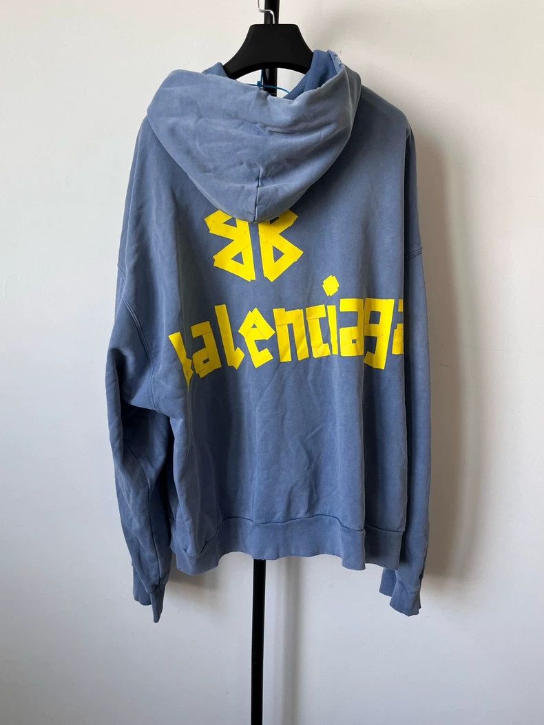 Balenciaga Balenciaga Ripped lettered print hooded sweatshirt Size US XS / EU 42 / 0 - 2 Thumbnail