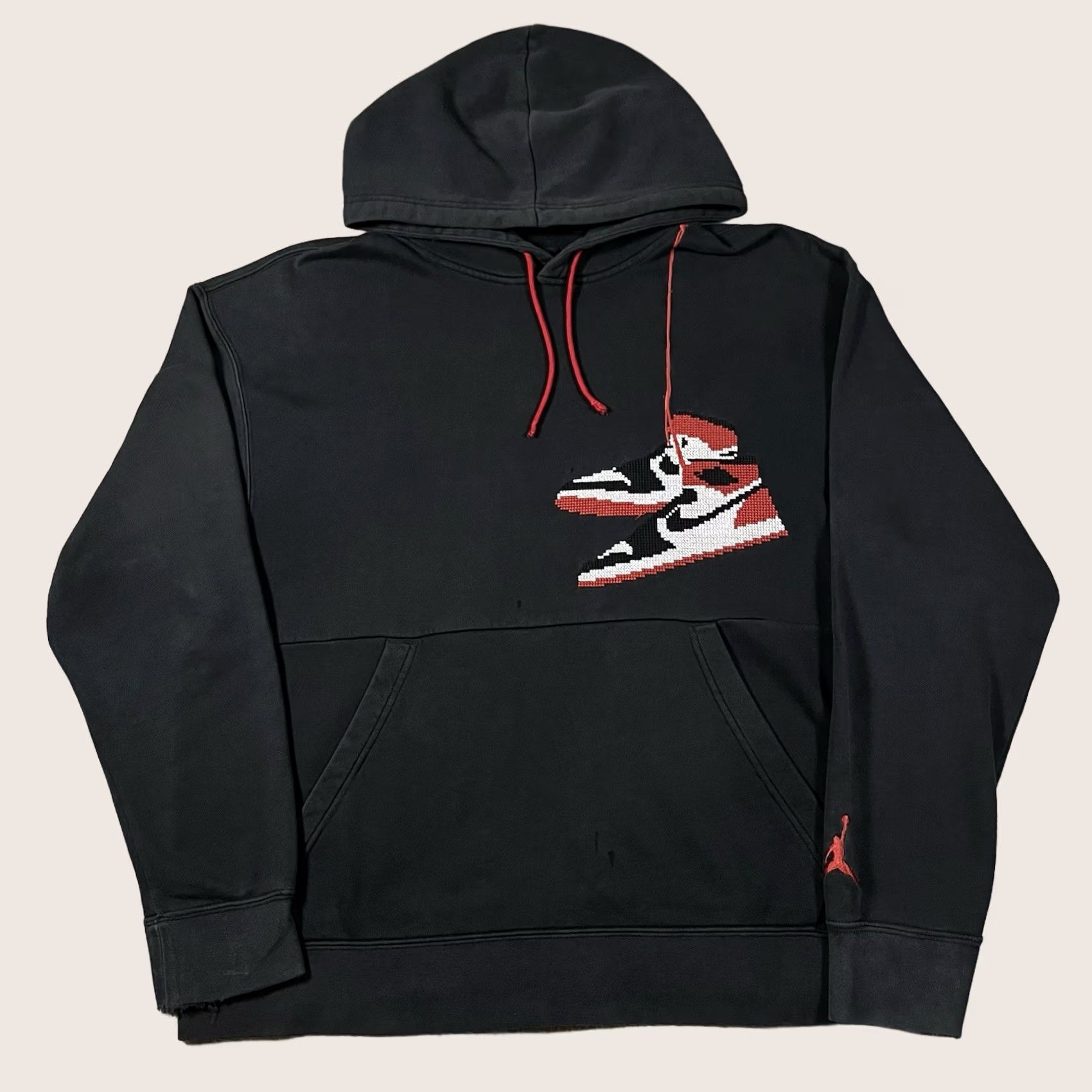 Jordan Brand Nike Jordan Hoodie Mens L Black Jumpman Holiday Sweatshirt Logo Embroidered Pullover Hoodie Size US L / EU 52-54 / 3 - 1 Thumbnail