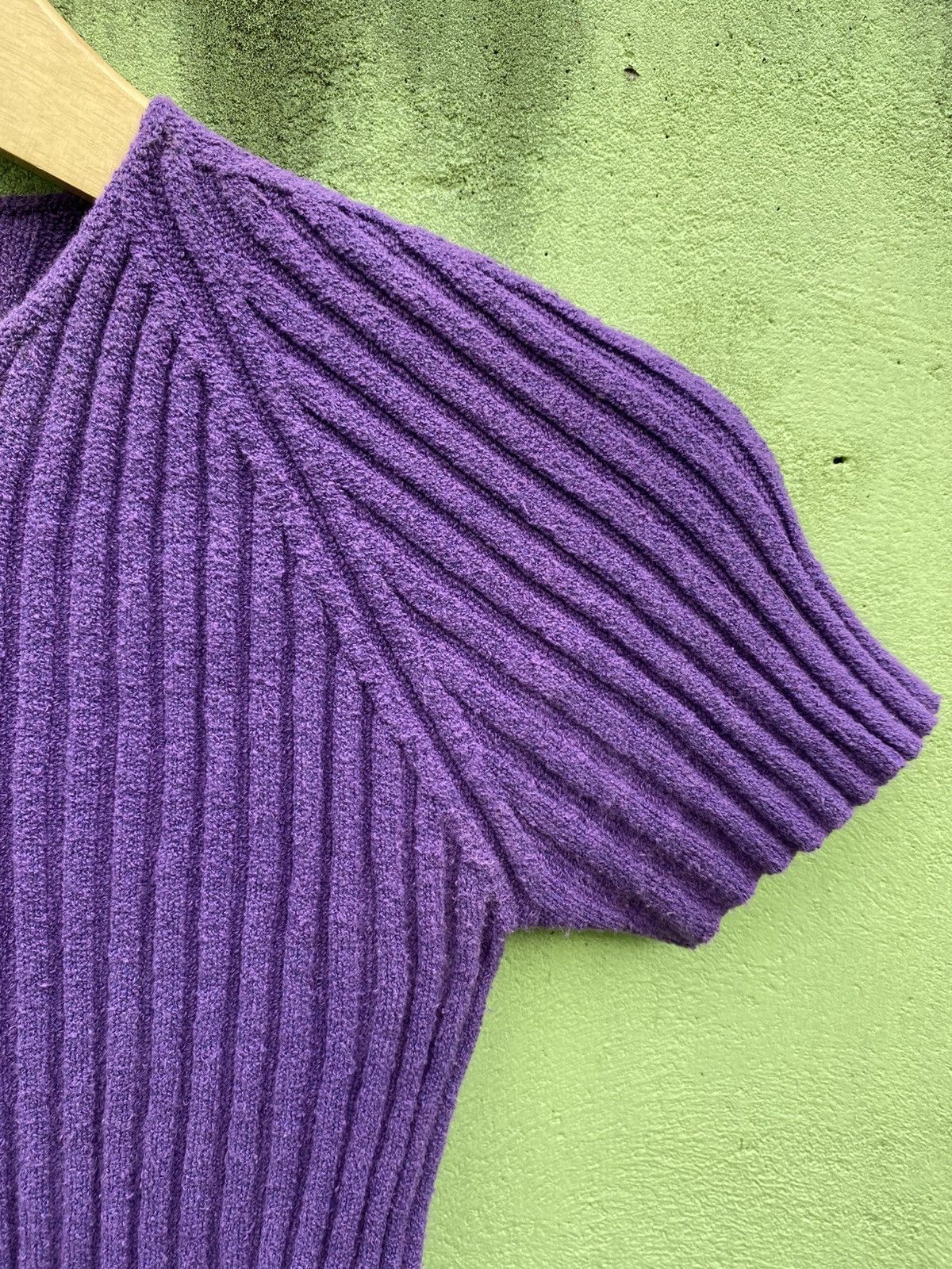 Yohji Yamamoto Yohji Yamamoto D’URBAN A.A.R Vintage Ribbed Purple Knit Tee Size ONE SIZE - 4 Thumbnail