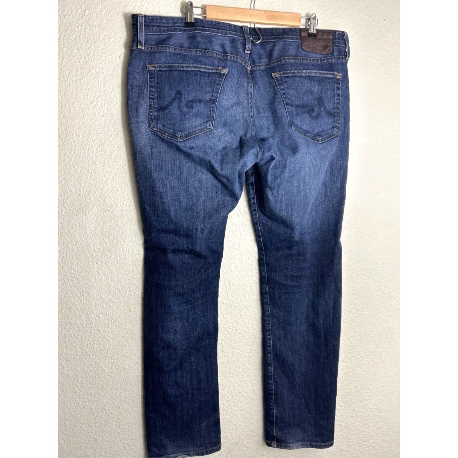 Vintage AG Adriano Goldschmied The Graduate Jeans Men Dark Wash 40x32 Straight Blue Size US 38 / EU 54 - 7 Thumbnail