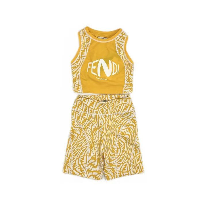 Fendi Fendi Yellow Sports Set with Shorts and Top -2508 Size S / US 4 / IT 40 - 2 Thumbnail