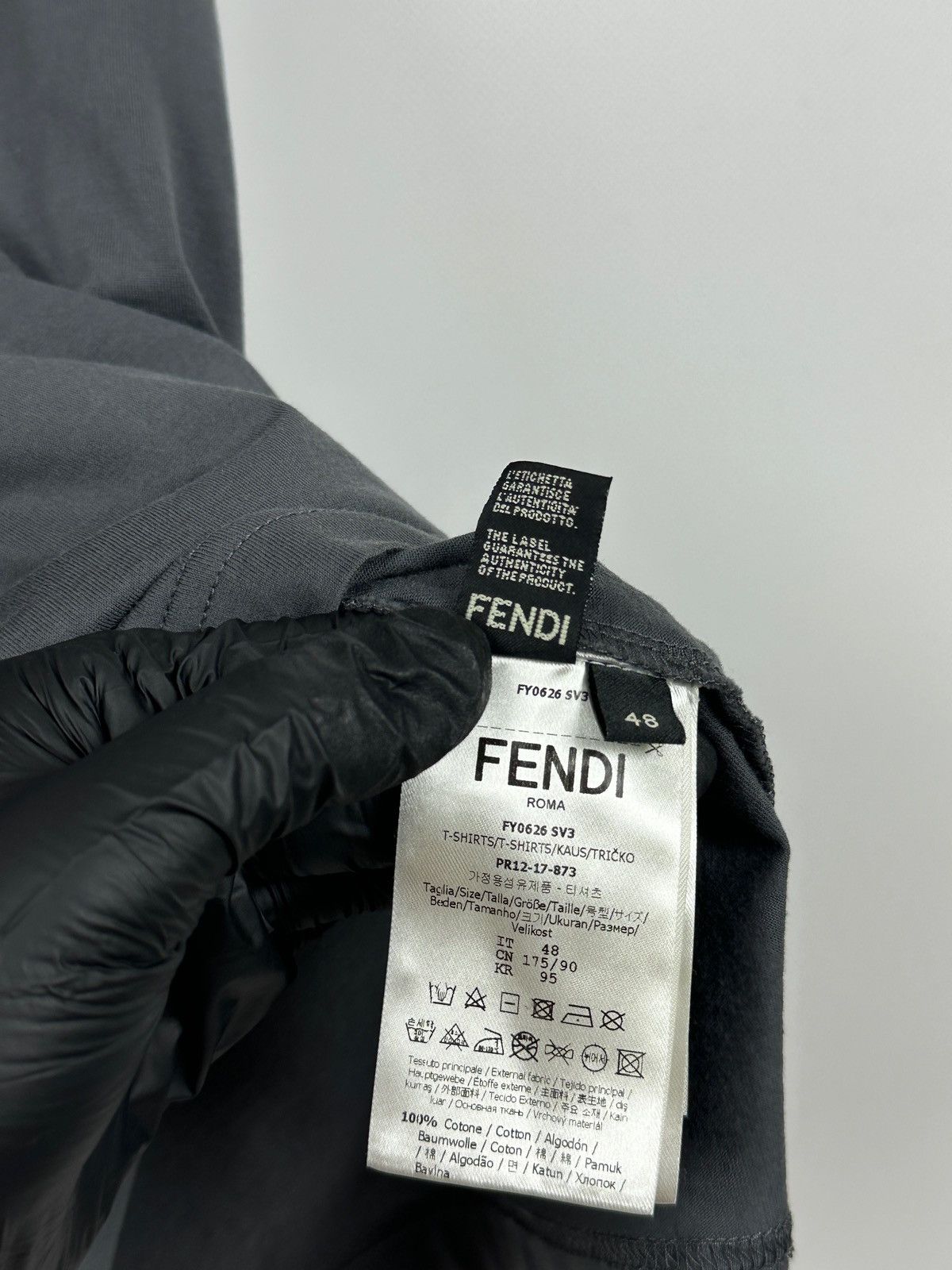 Fendi Fendi Monster Eyes Studded Gray T-Shirt Size US M / EU 48-50 / 2 - 19 Thumbnail