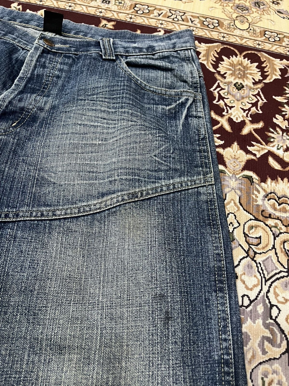 Japanese Brand T Traxx Double Knee Stain Denim Size US 34 / EU 50 - 7 Thumbnail