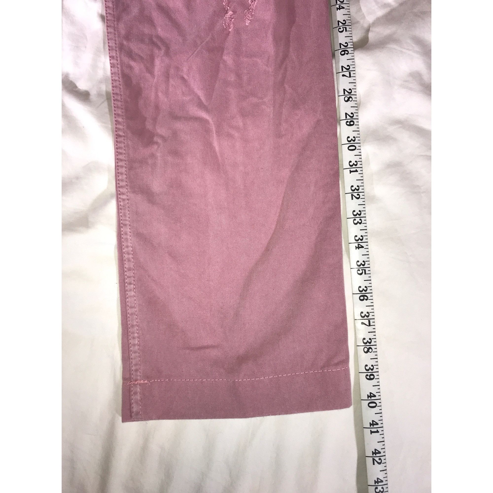 Designer True Religion Women's Pink/Blue Distressed Straight Leg Jean Size 32" / US 10 / IT 46 - 8 Thumbnail
