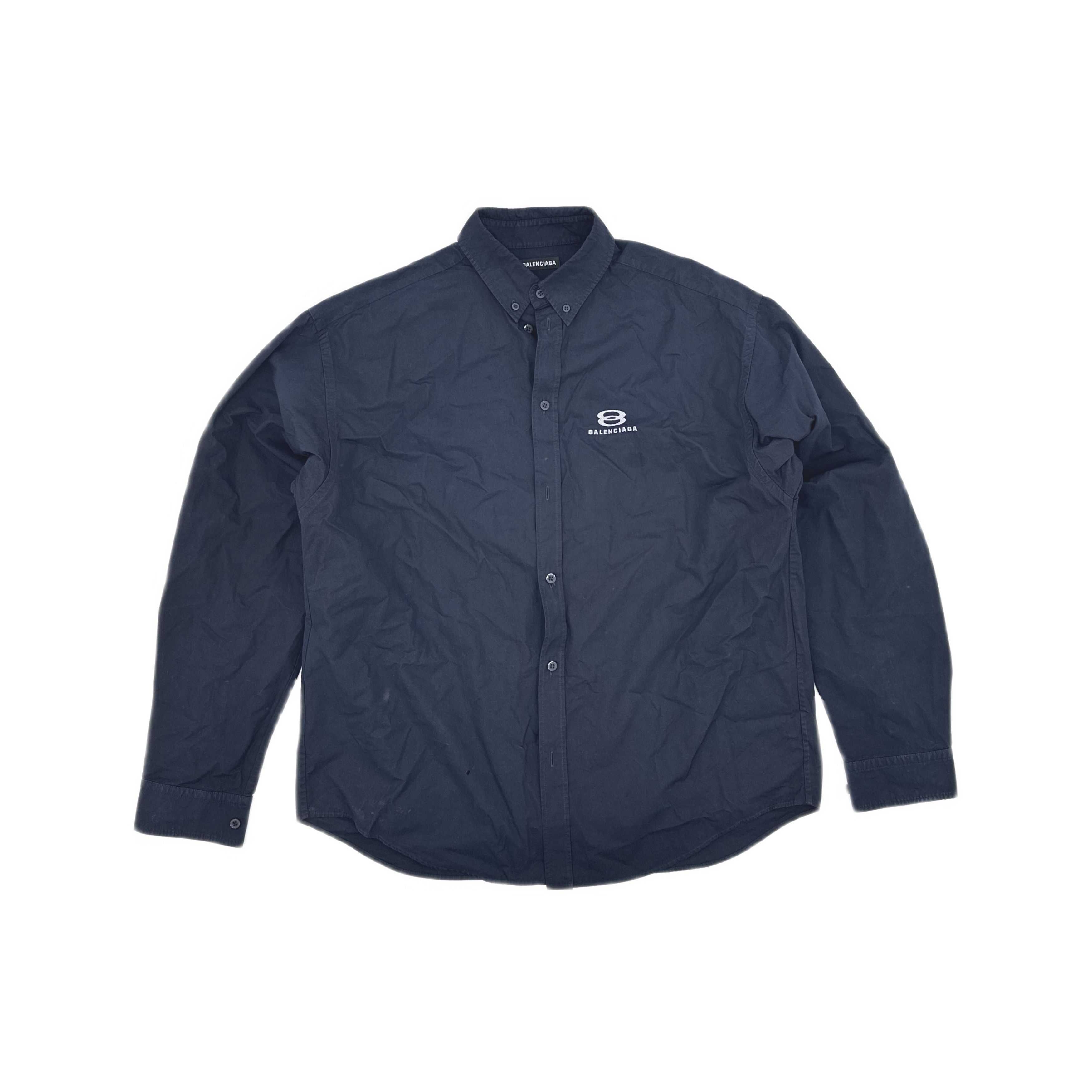 Balenciaga Balenciaga Logo Print Button Up Shirt Size 38 Size US S / EU 44-46 / 1 - 1 Thumbnail