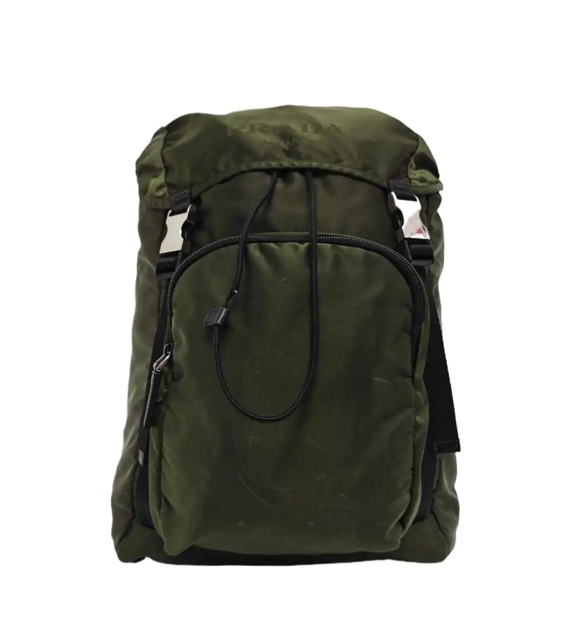 Prada PRADA green nylon backpack handbag silver hardware  display picture 1