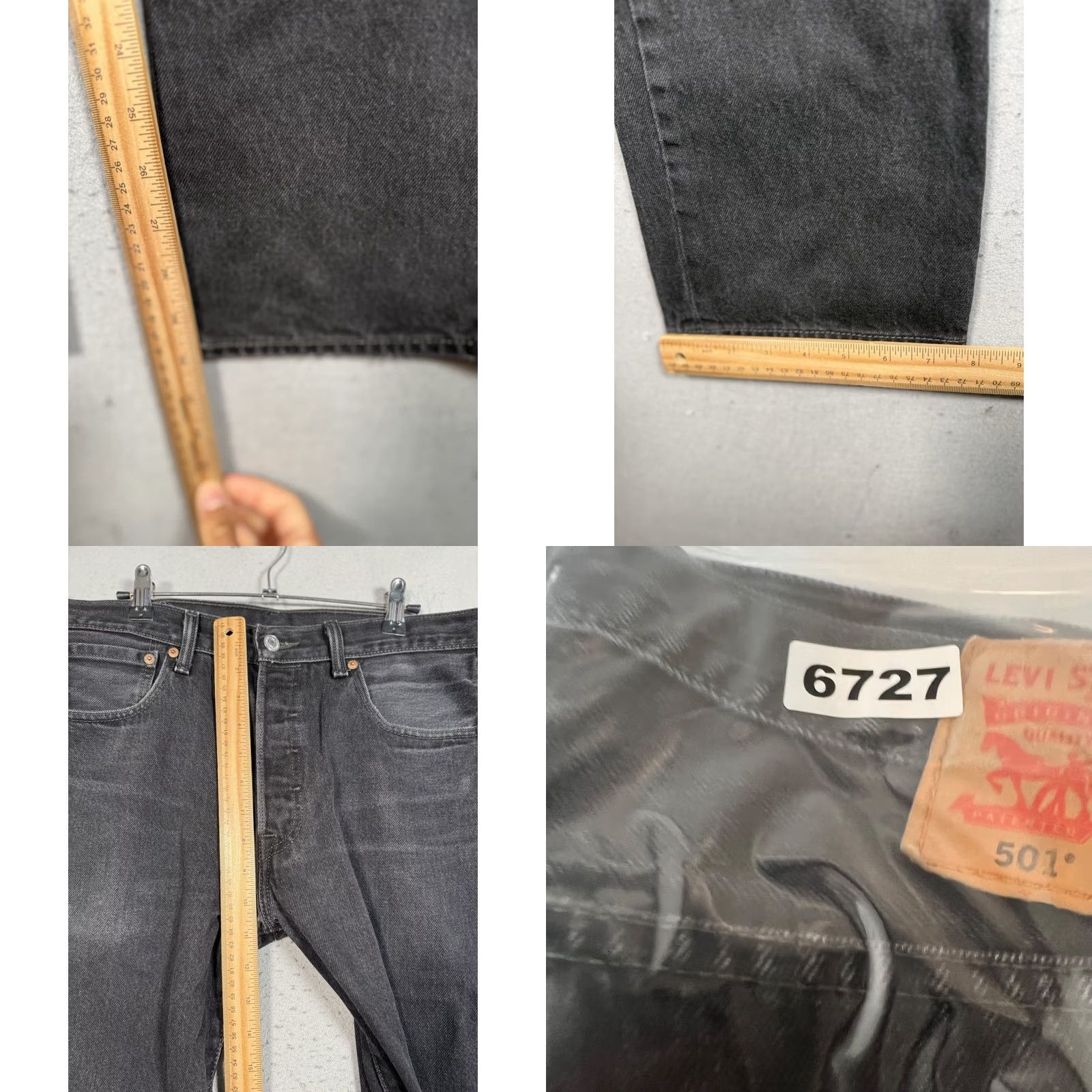 Levi's Levi's 501 Jeans Regular Straight Denim Black 501 Series Mens 33x30 Cotton Button Closure Vintage 0? Size US 33 - 9 Thumbnail